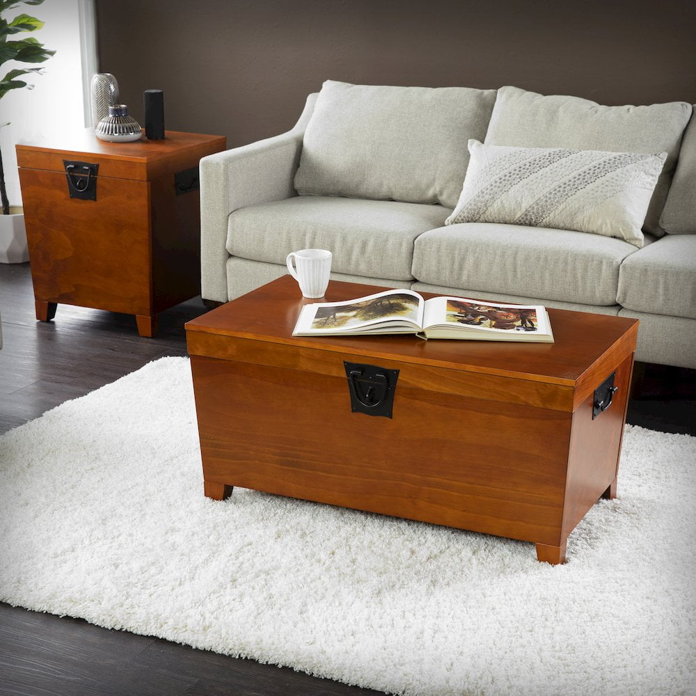 Pyramid Trunk Coffee Table, Transitional style, Mission Oak - Image 4