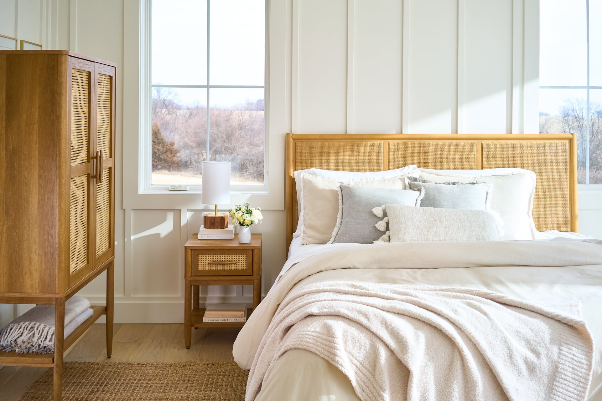 Better Homes & Gardens Springwood Caning Nightstand, Light Honey Finish - Image 10