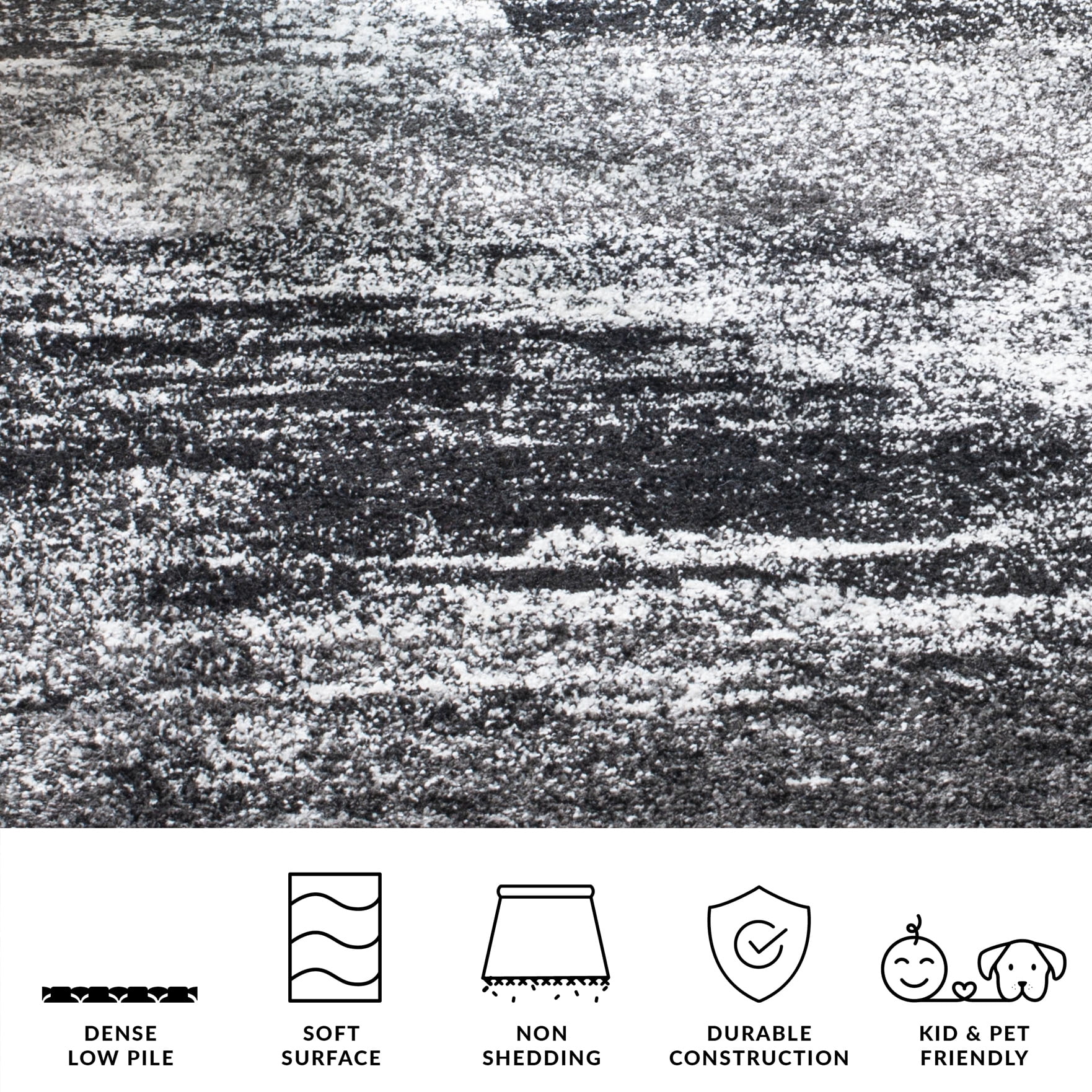 Safavieh Adirondack Rudyard Abstract Ombre Area Rug, Silver/Black, 11' x 11' Square - Image 2