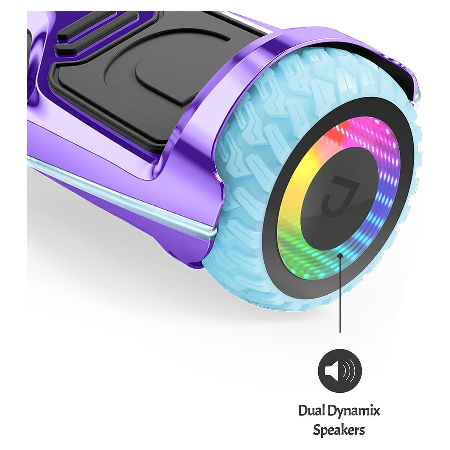 Jetson Rave Hoverboard, Purple, Bluetooth Speaker, Customizable LED Light-up Wheels, 12+ - Image 2