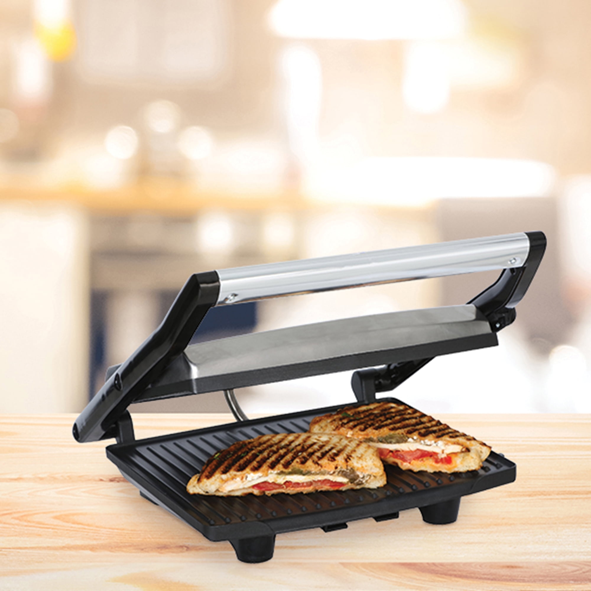 Brentwood Select Compact Non-Stick Panini Press and Sandwich Maker - Stainless Steel - Image 4