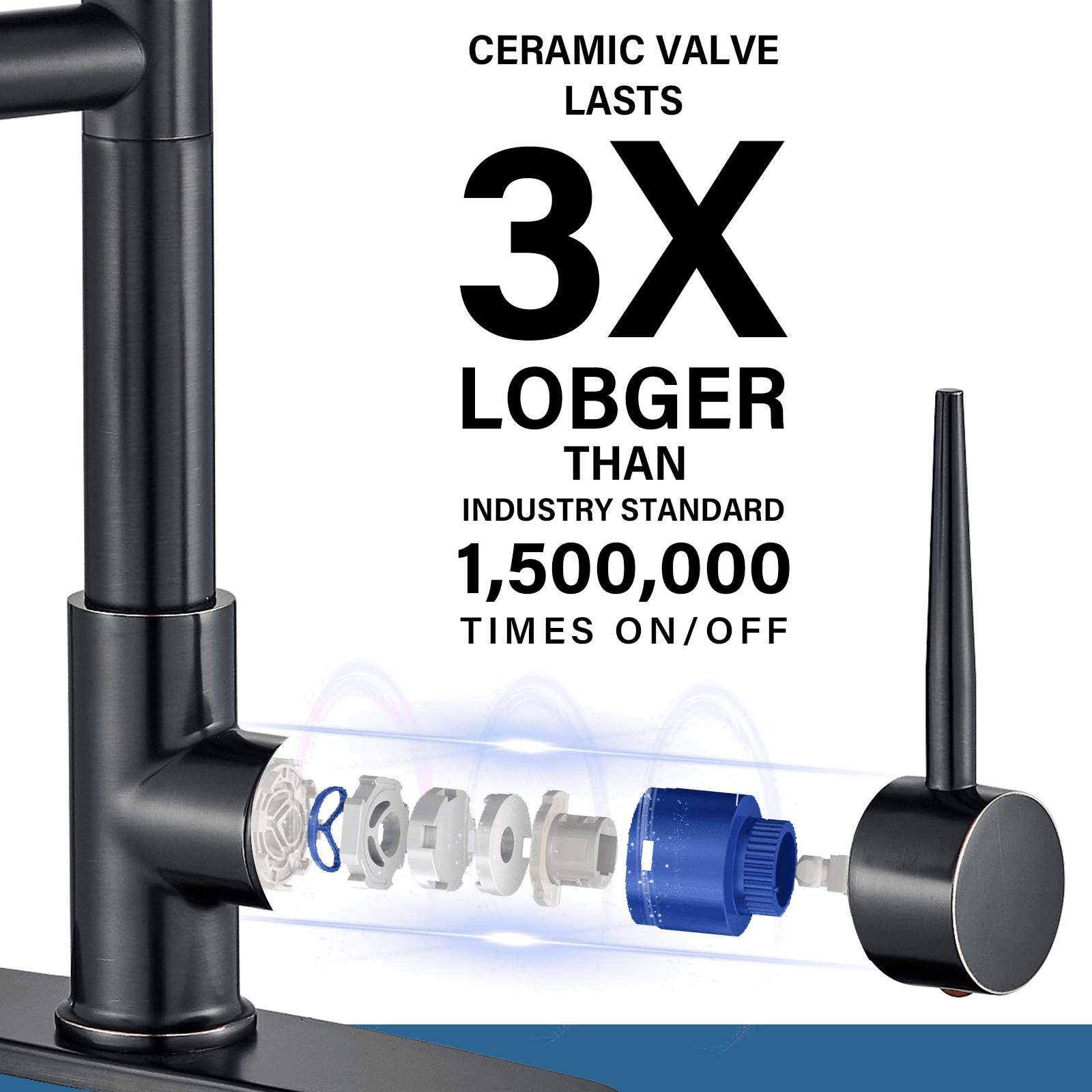 Cesinkin Brass Oil Rubbed Bronze Kitchen Faucet - Image 2