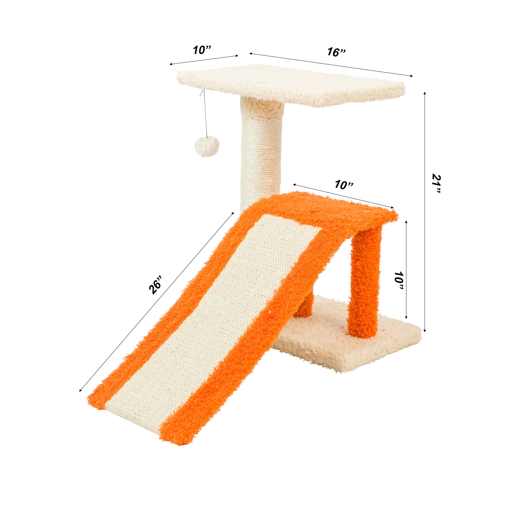 Armarkat X2101 Two Level Platform Real Wood Scratcher w Sisal Carpet Ramp Beige - Image 7