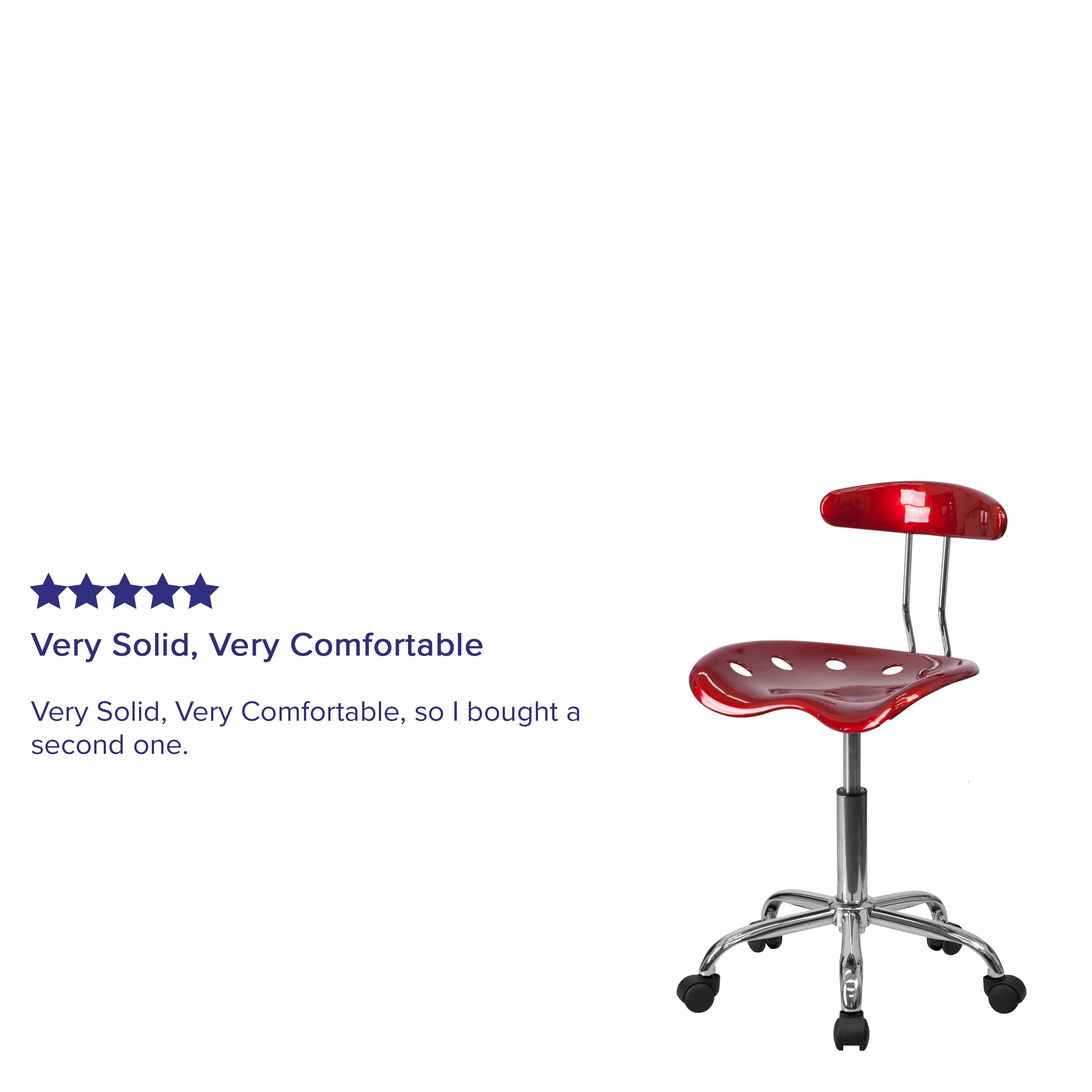 Flash Furniture Vibrant Wine Red and Chrome Swivel Task Office Chair with Tractor Seat - Image 6