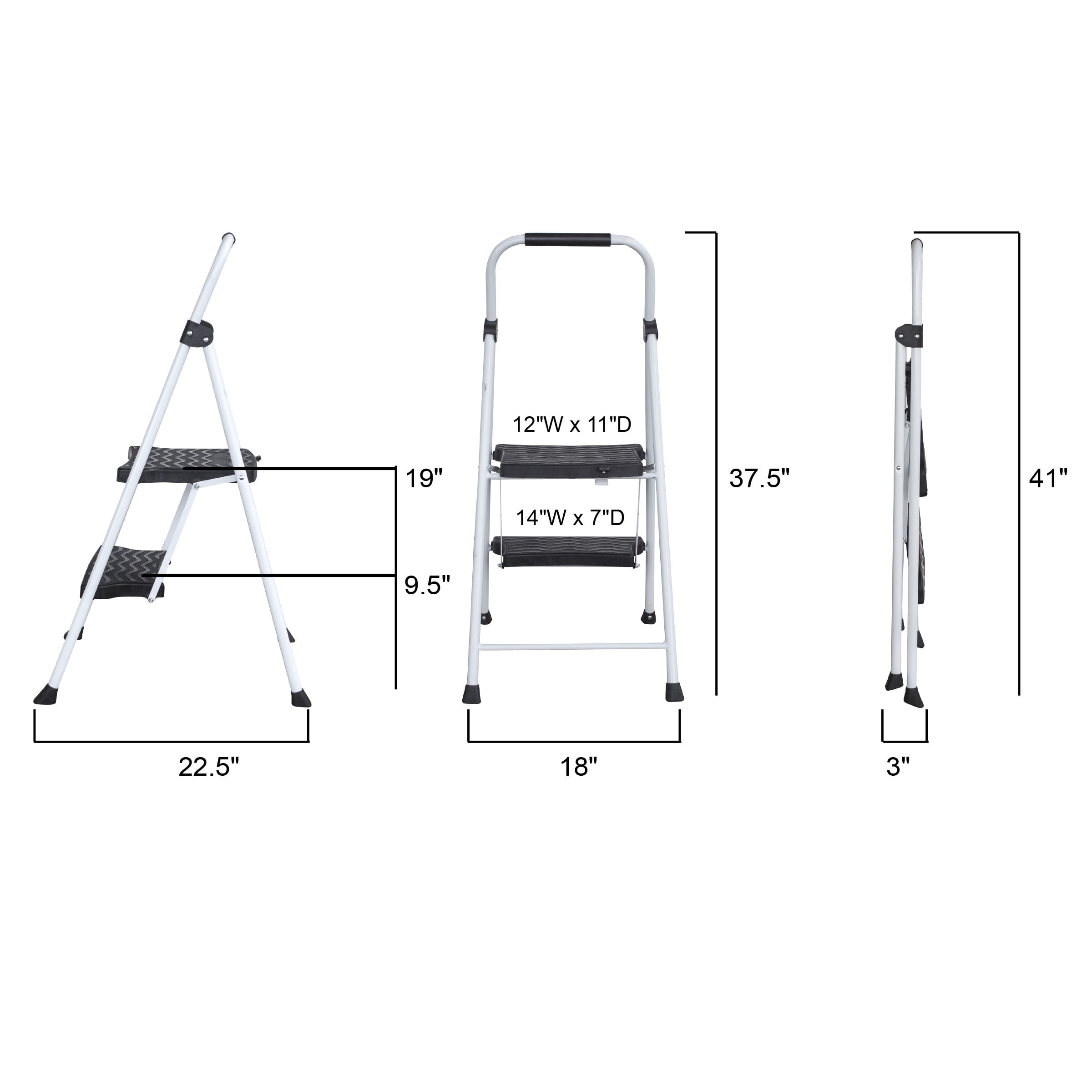 AmeriHome Two Step Folding Utility Step Ladder - Image 2