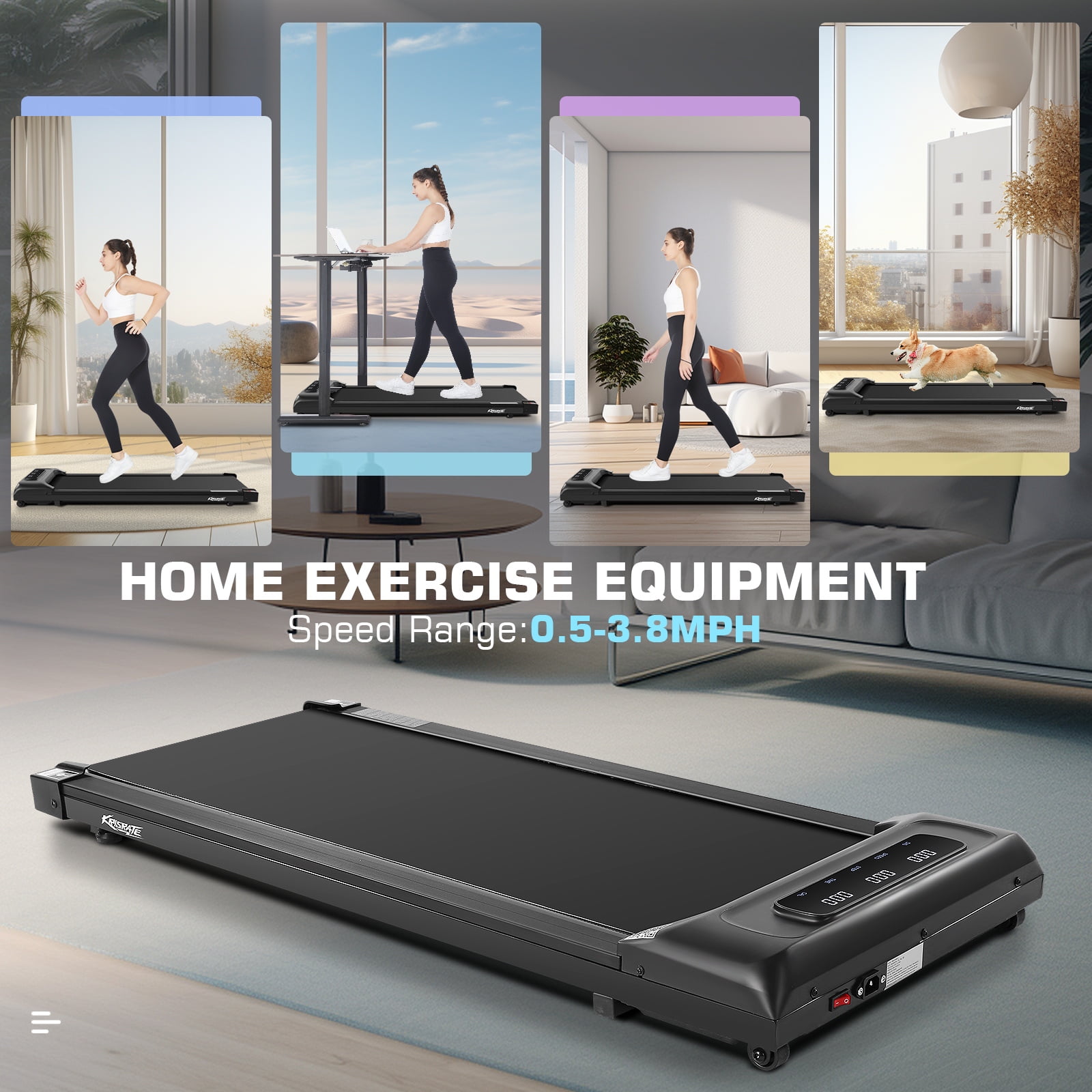 Walking Pad&Under Desk Treadmill for Home&Office, Speed Range 0.5~3.8mph, 300 lbs Weight Capacity - Image 2