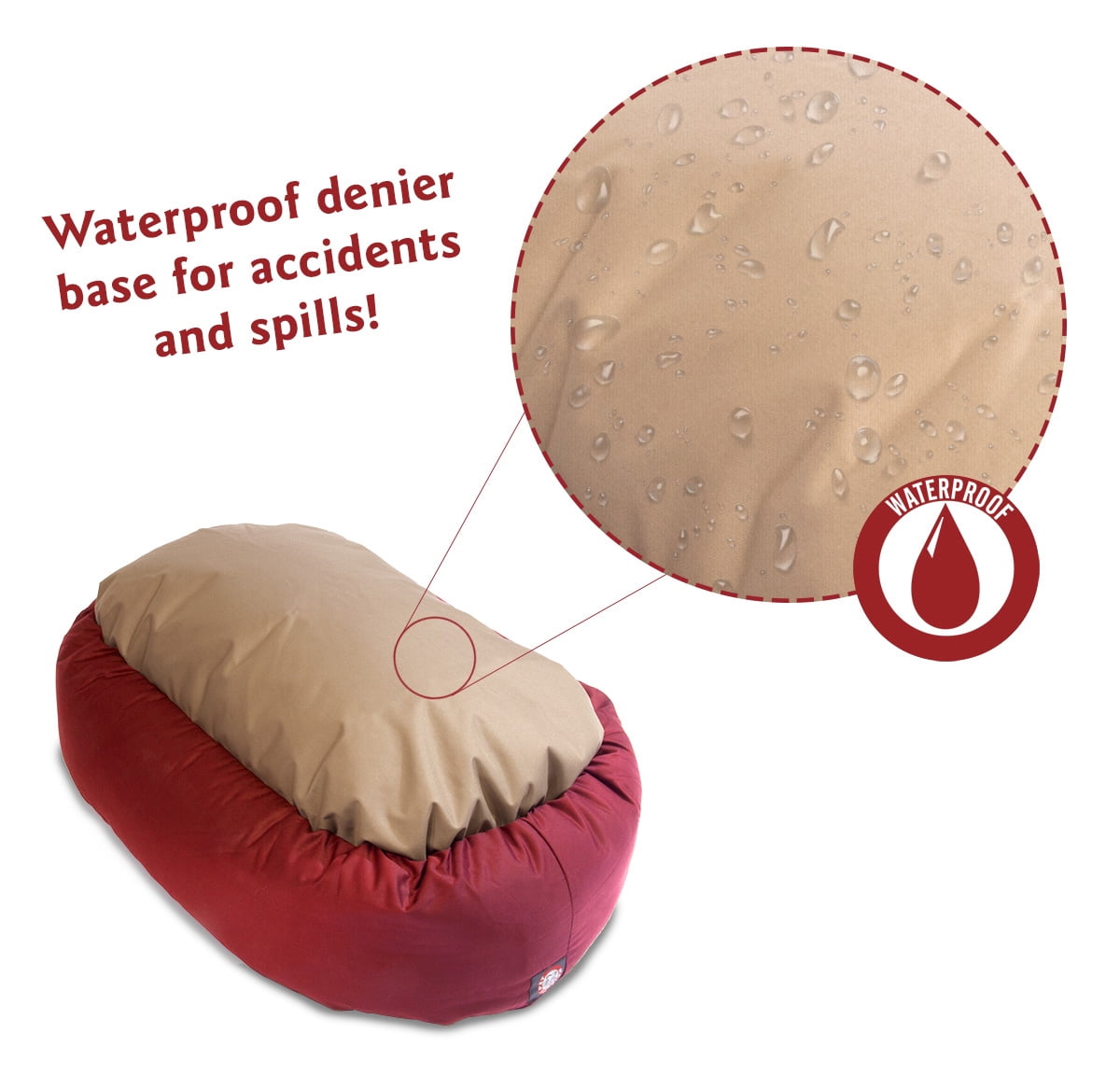 Majestic Pet Sherpa Poly/Cotton Bagel Pet Bed for Dogs, Calming Dog Bed Washable, Medium, Red - Image 3