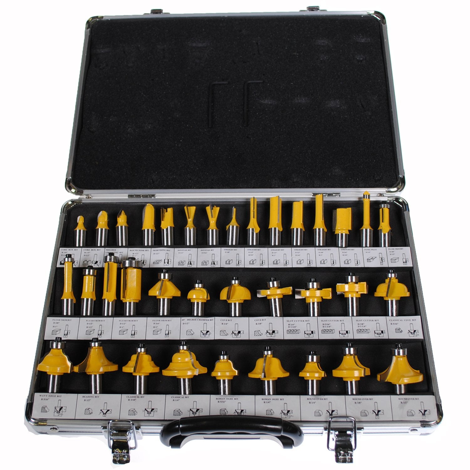 35 PIECE CARBIDE ROUTER BIT TOOLS SET W/ CASE - 1/2 INCH SHANKS - Image 6