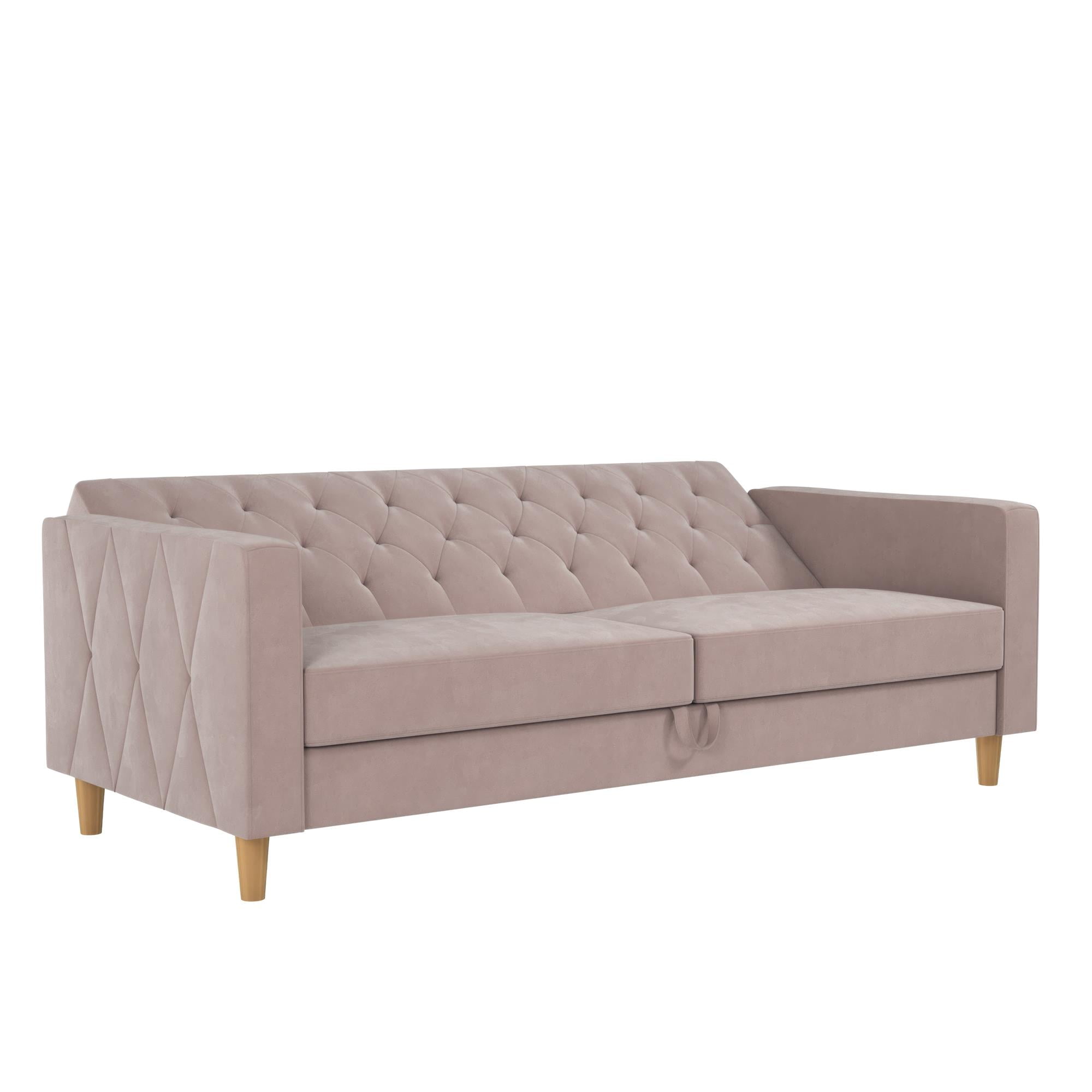 CosmoLiving Liberty Futon with Storage, Blush Velvet - Image 6