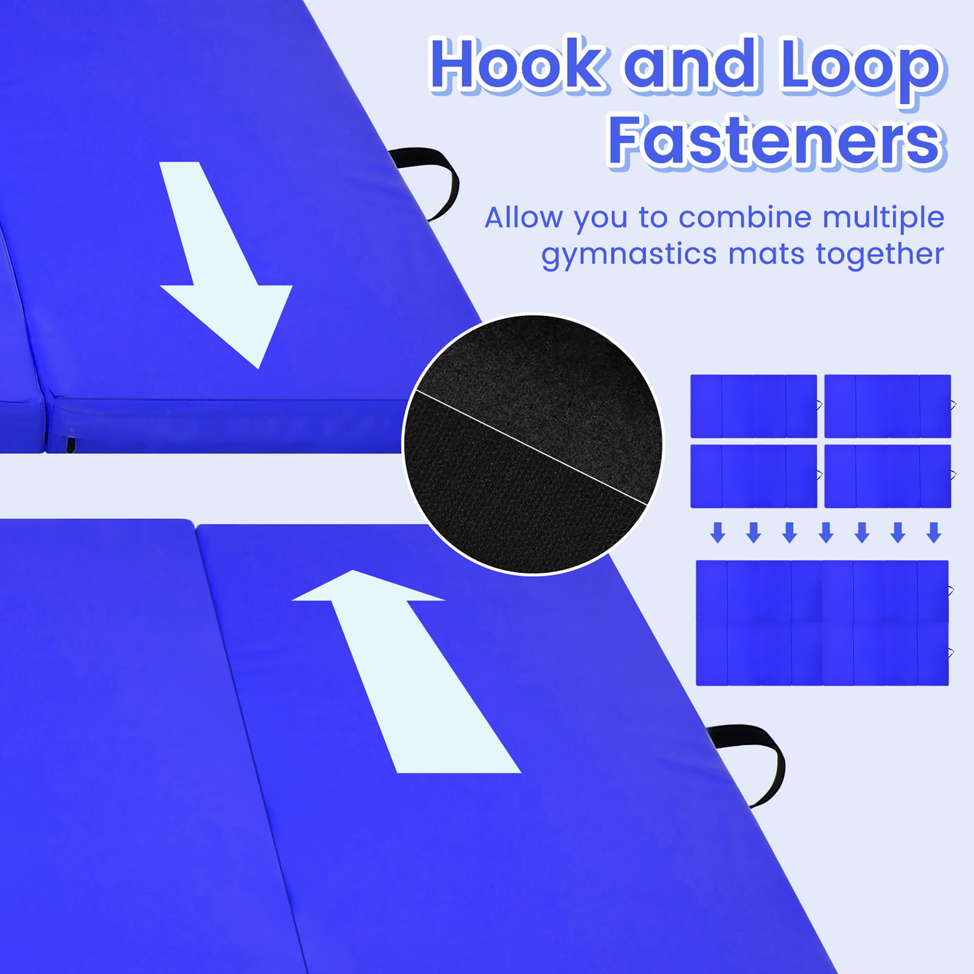 Costway Folding 48.00 x 96.00 x 2.00 Inches Gymnastic Exercise Mat with Handles - Image 5