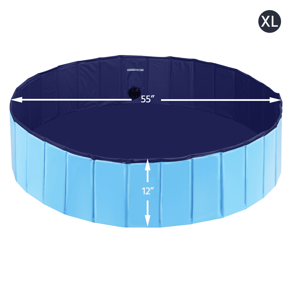 Alden Design 55.1 x 11.8 inch Foldable Pet Pool Swimming for Indoor/Outdoor, XL, Blue - Image 8