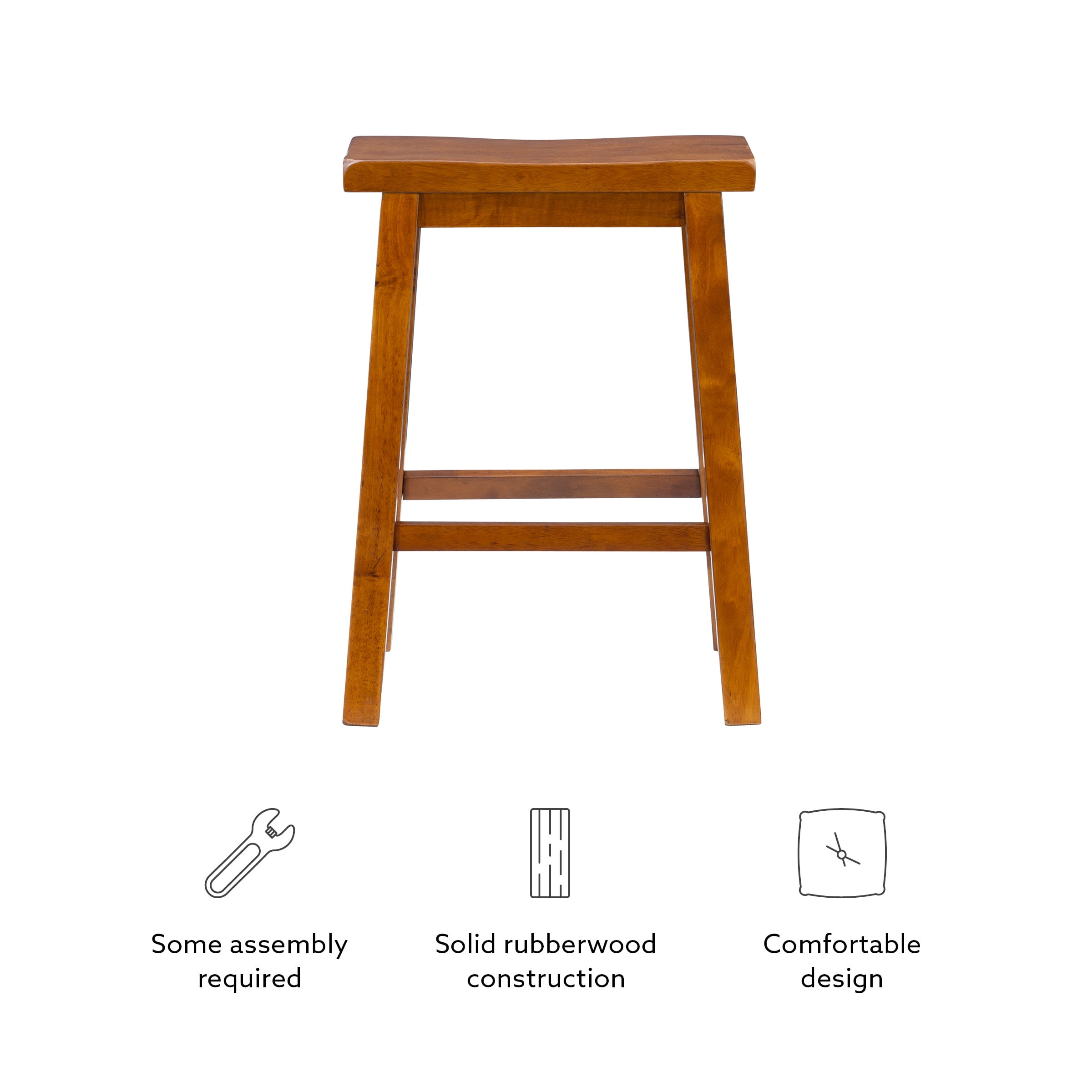 Powell "Honey Brown" Counter Stool, 24" Seat Height - Image 3
