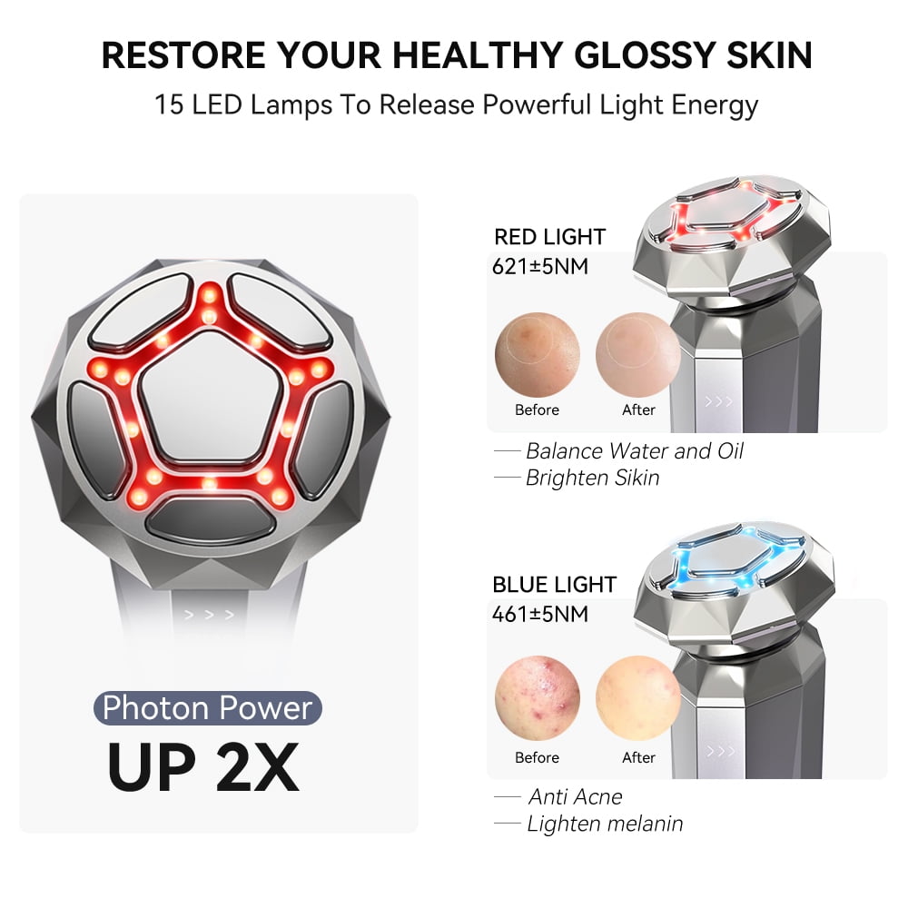 ANLAN Facial Massager EMS RF Beauty Device Face Lifting Machine Therapy Sonic Vibration Wrinkle Removal Skin Tightening ,Pink - Image 2