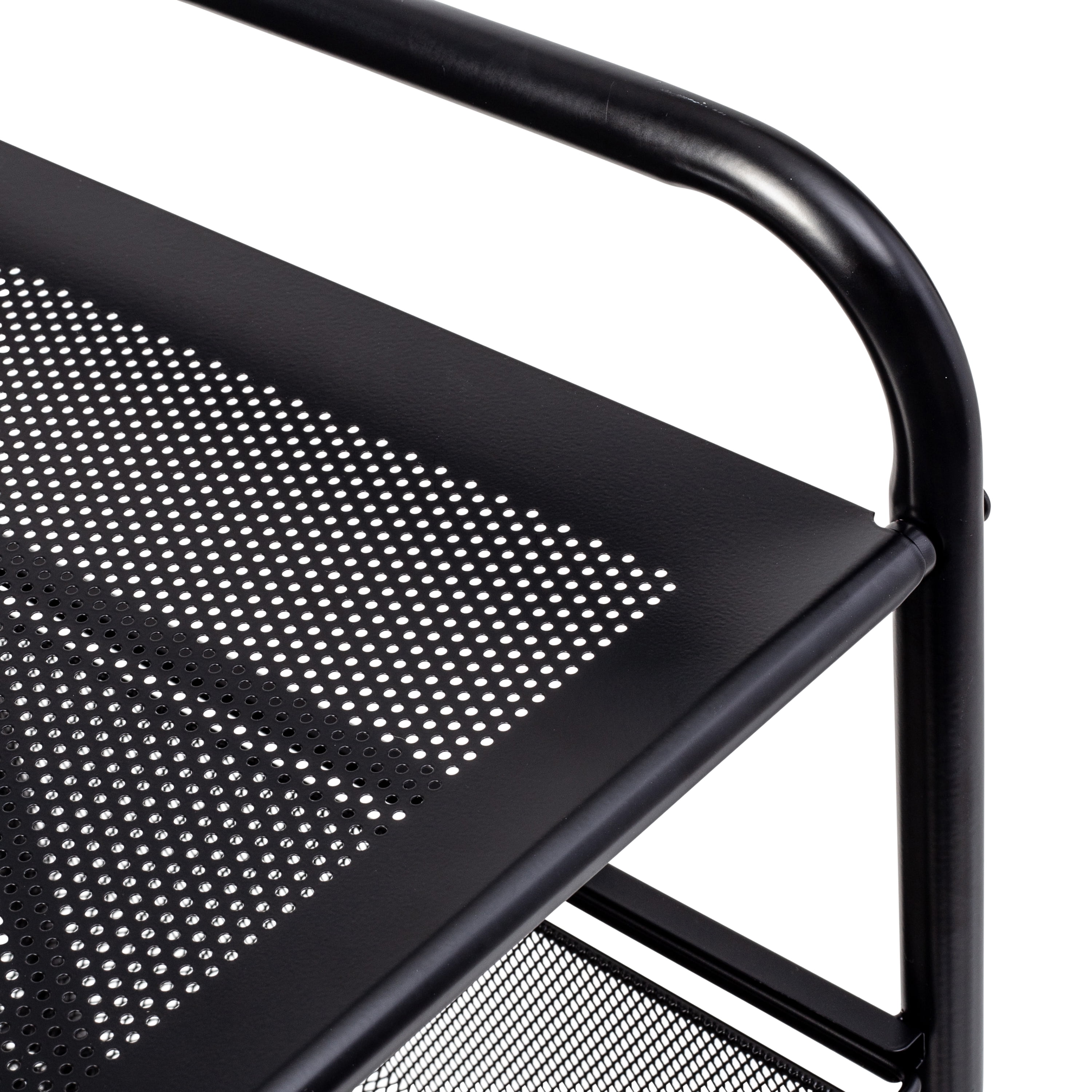 Honey-Can-Do Metal 3-Drawer Rolling Storage Cart, Black - Image 4