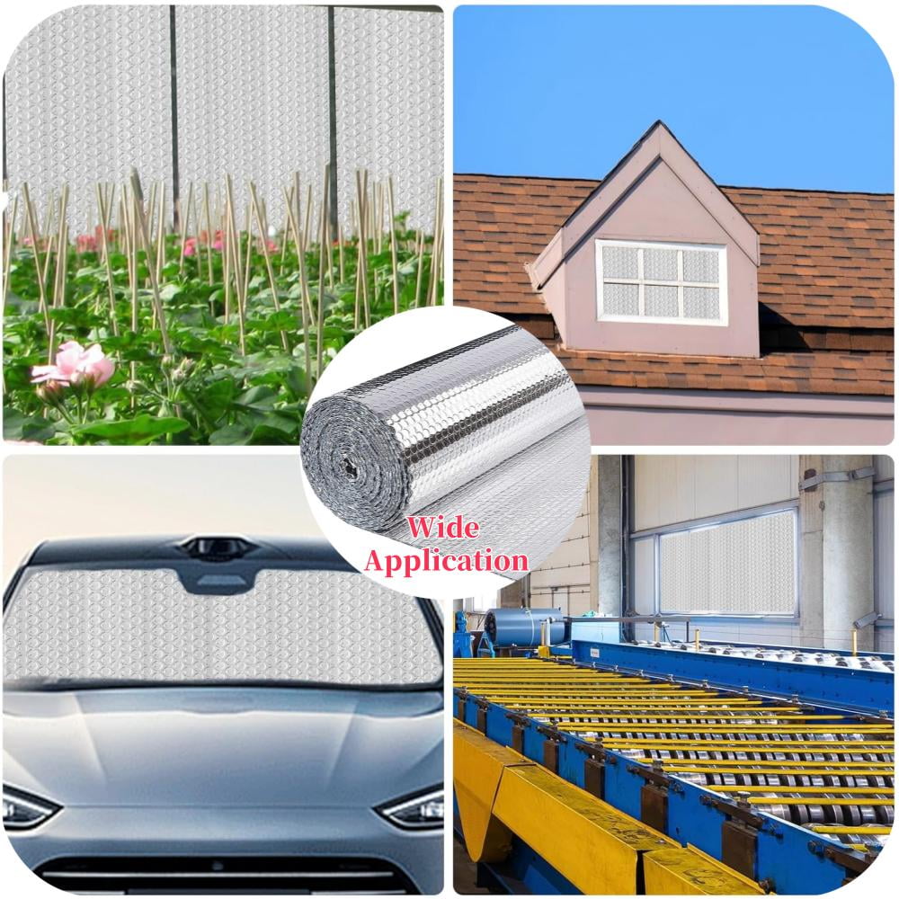 Petoto Double Bubble Reflective Insulation Roll, 47 in X 65.6 Ft (258sqft), Aluminum Foil Heat Insulation Roll, Radiant Barrier Thermal Shield for Windows, Garage, RV - Image 2