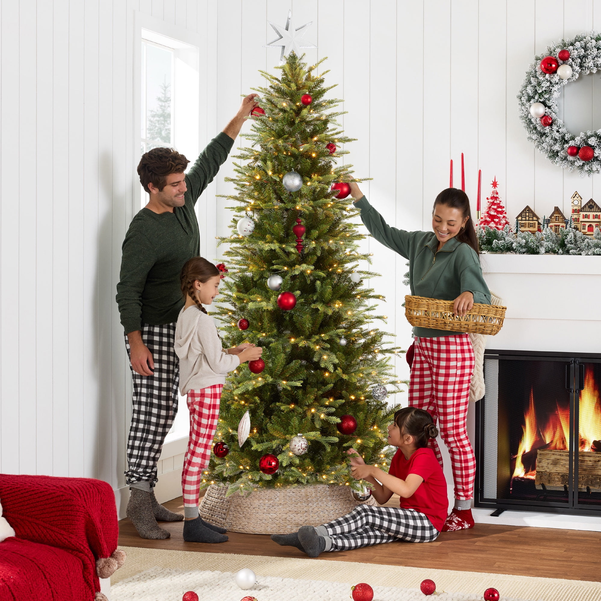 Best Choice Products 6ft Pre-Lit Artificial Slim Aspen Noble Fir Christmas Tree w/ 1,350 Branch Tips, 300 LED Lights - Image 6