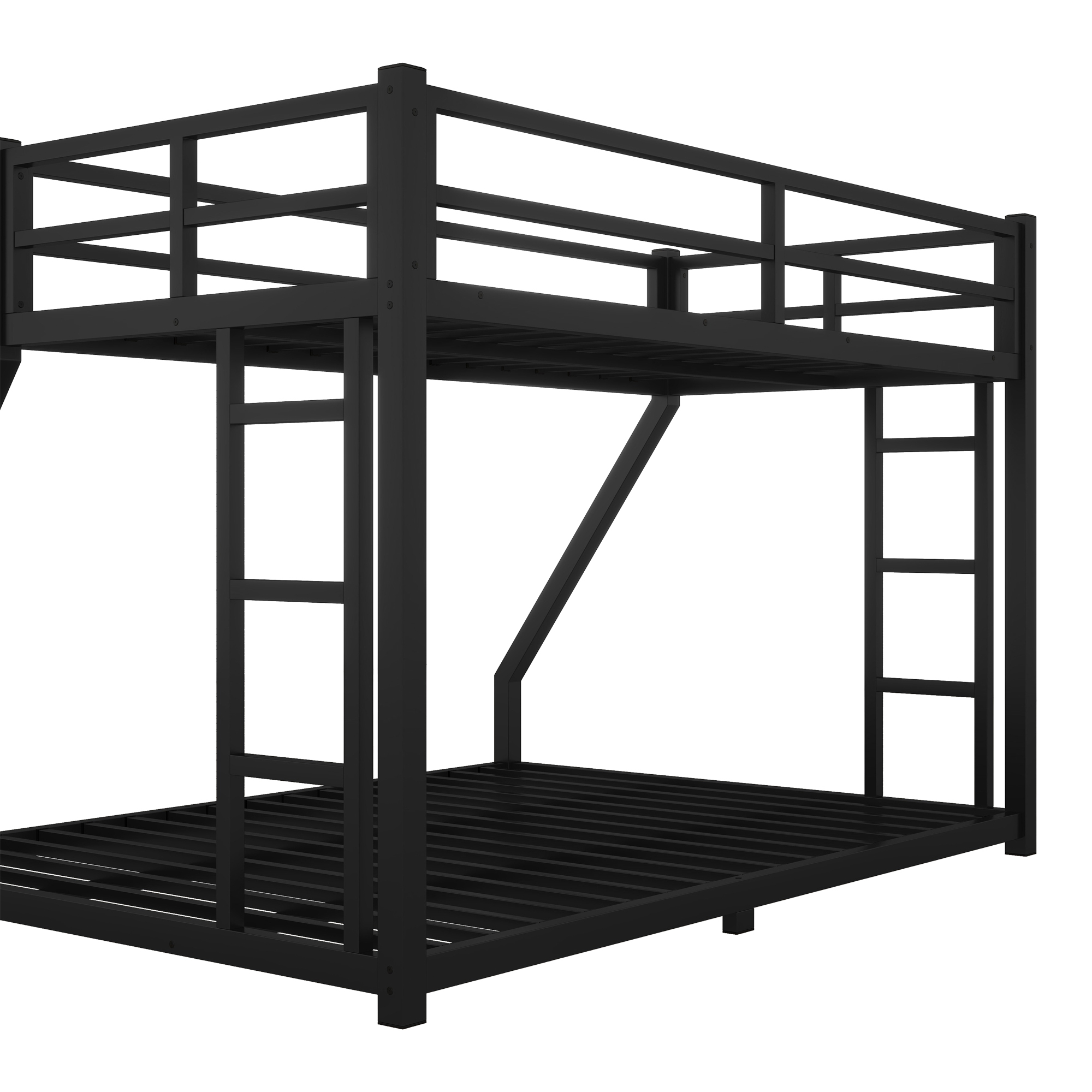 Aukfa Twin XL over Queen Metal Bunk Bed for Kids and Teens, Double Ladders, Heavy Duty, Black - Image 3