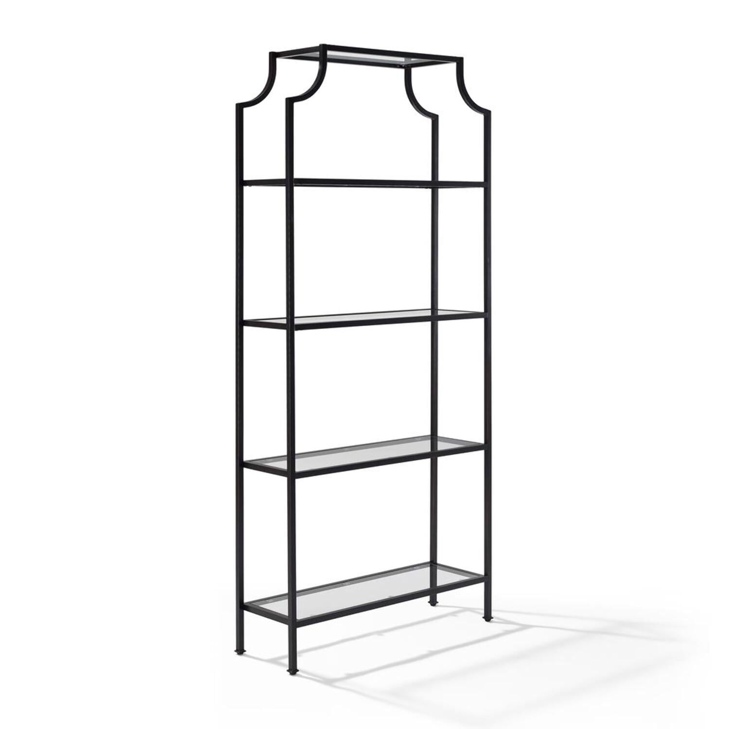 Crosley Furniture Aimee Bookshelf with Glass Shelves, Bookcase Storage - Image 5