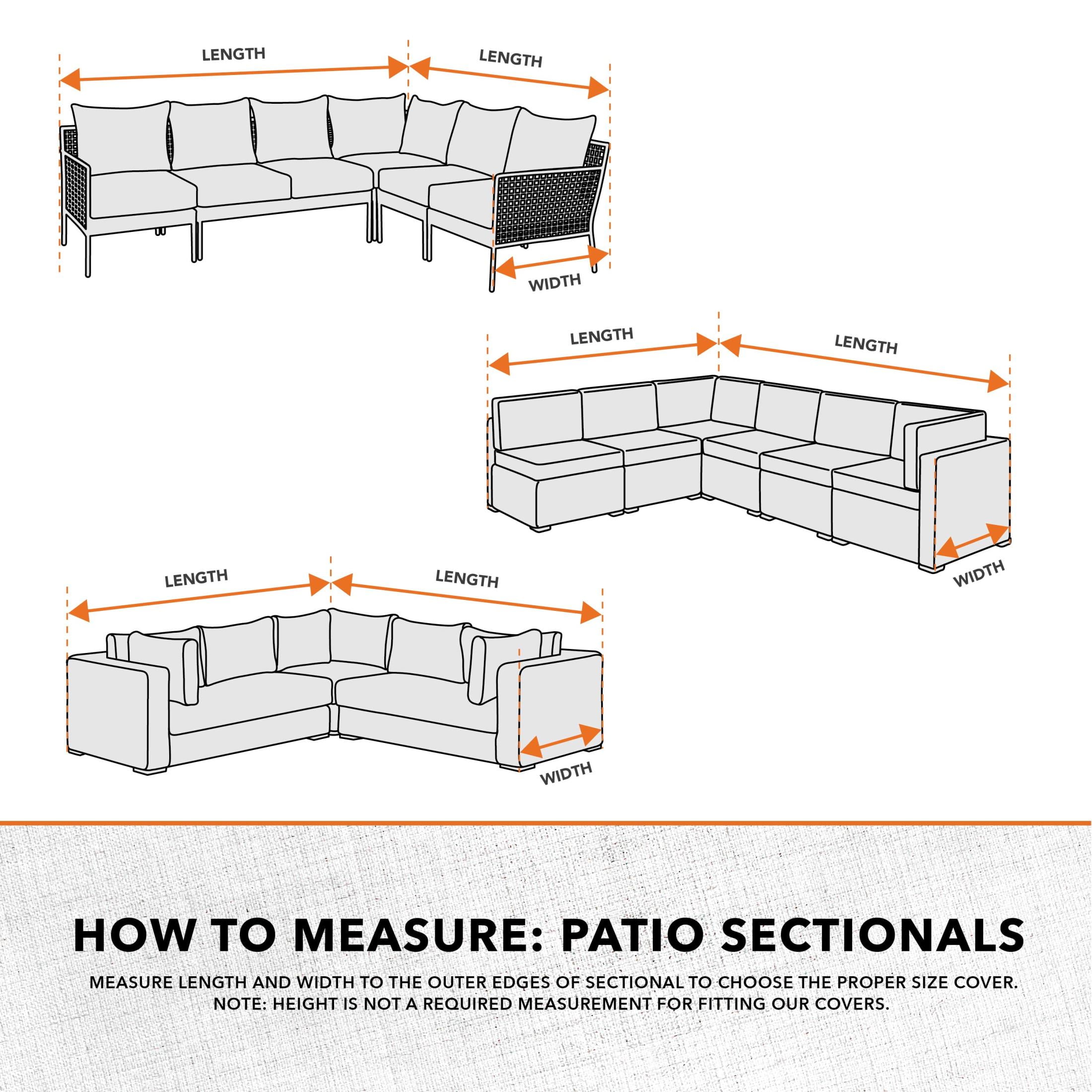 Modern Leisure Monterey Outdoor Patio Sectional Lounge Set Cover, Left Facing, 104"L x 83"L x 32"W x 31"H, Beige - Image 3