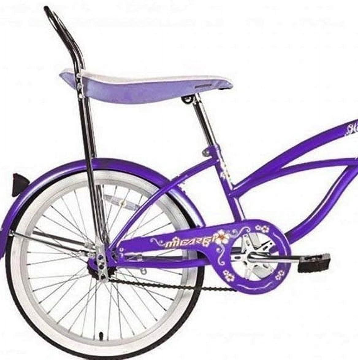 Wonder Wheels 20 In. Beach Cruiser Lowrider Coaster Brake Single Speed Bicycle, Bike With Banana Seat Stainless Steel Spokes One Piece Crank Alloy Rims 36 H - Purple - Image 7