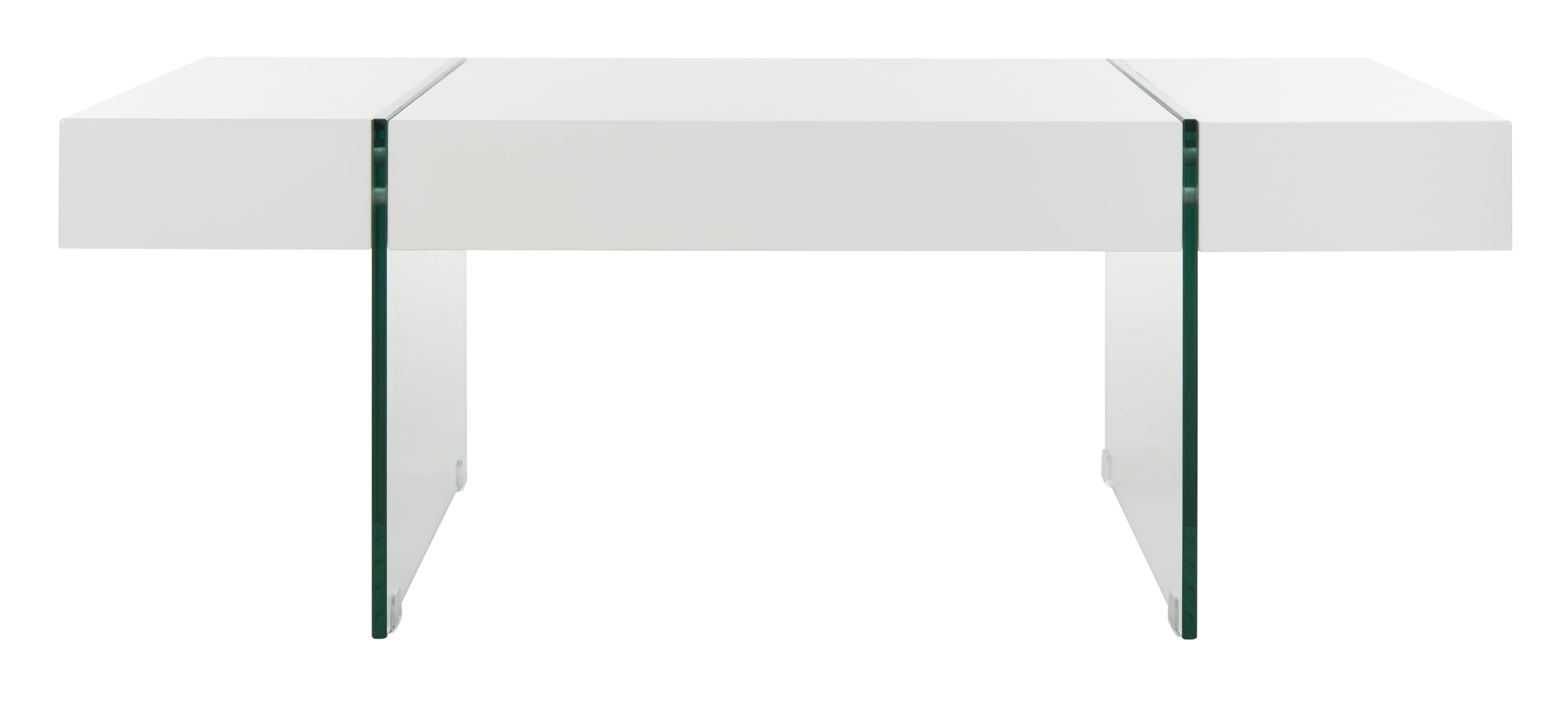 SAFAVIEH Jacob Rectangular Glass Leg Modern Coffee Table, White - Image 6