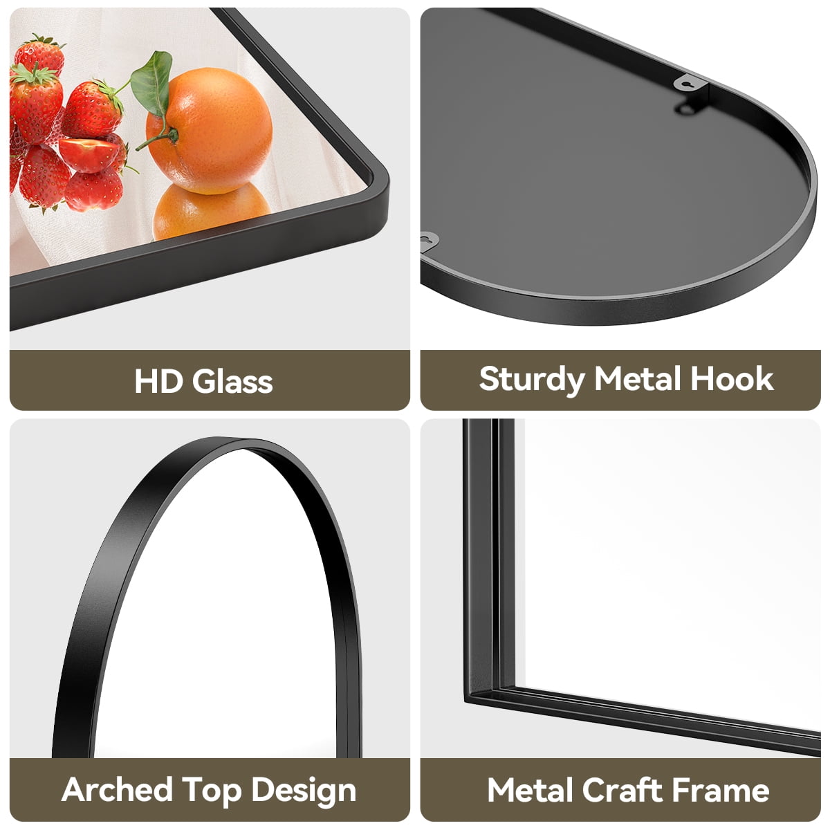 24x36 Inch Oval Pill-Shape Wall Mirror with Black Metal Frame for Bathroom, Bedroom, Living Room - Image 10