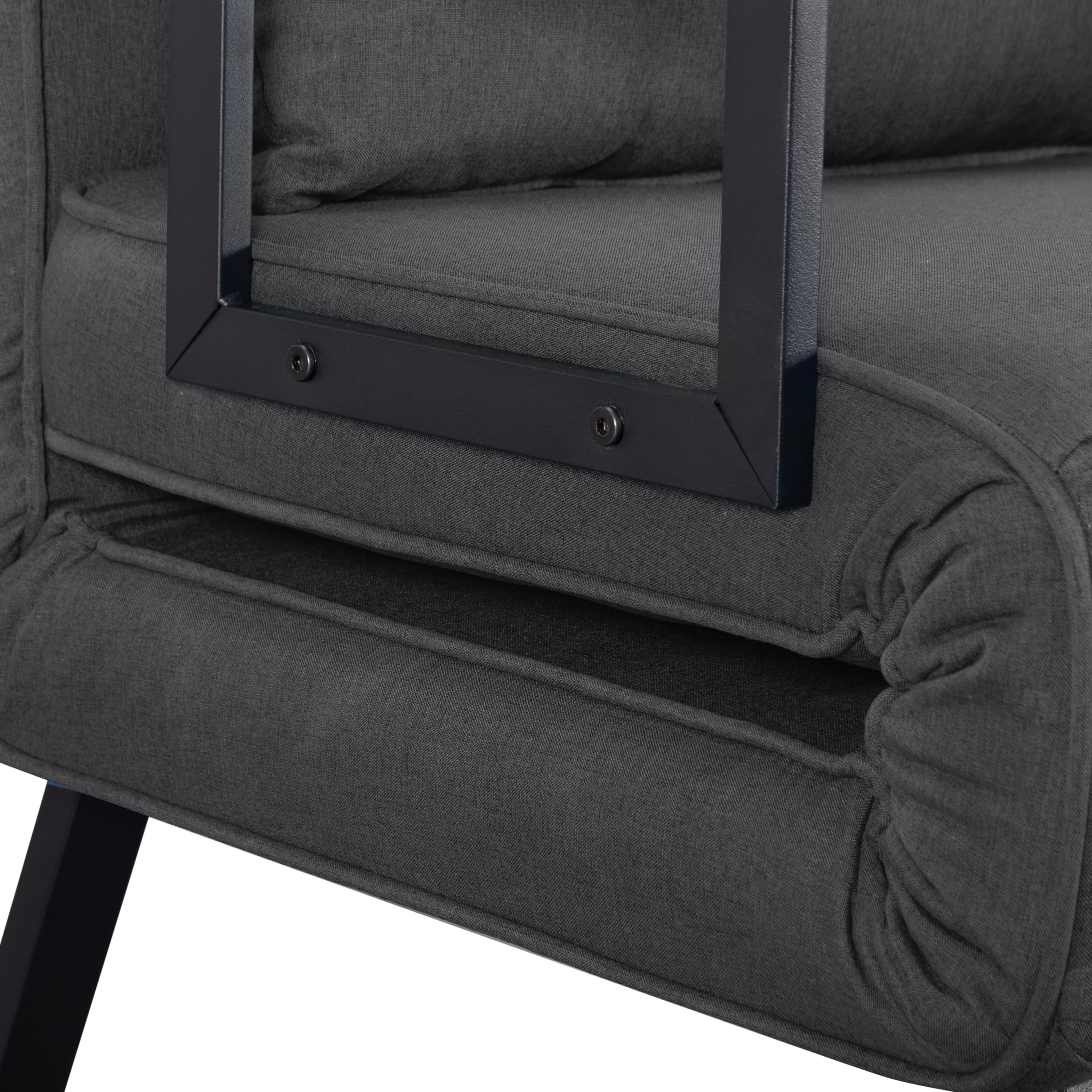 BSHTI 26”Folding Arm Chair Lounge 4-in-1, Convertible Sofa Bed, Modern Sofa Bed,for Small Spaces,Living Room,Guest Room,Office(Dark Gray) - Image 6