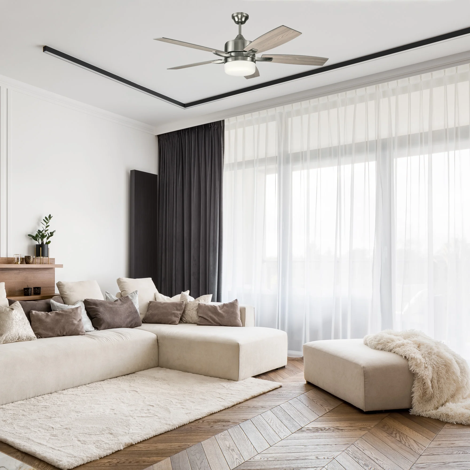 Design House Grayson LED Ceiling Fan in Brushed Nickel, 52-Inch - Image 16