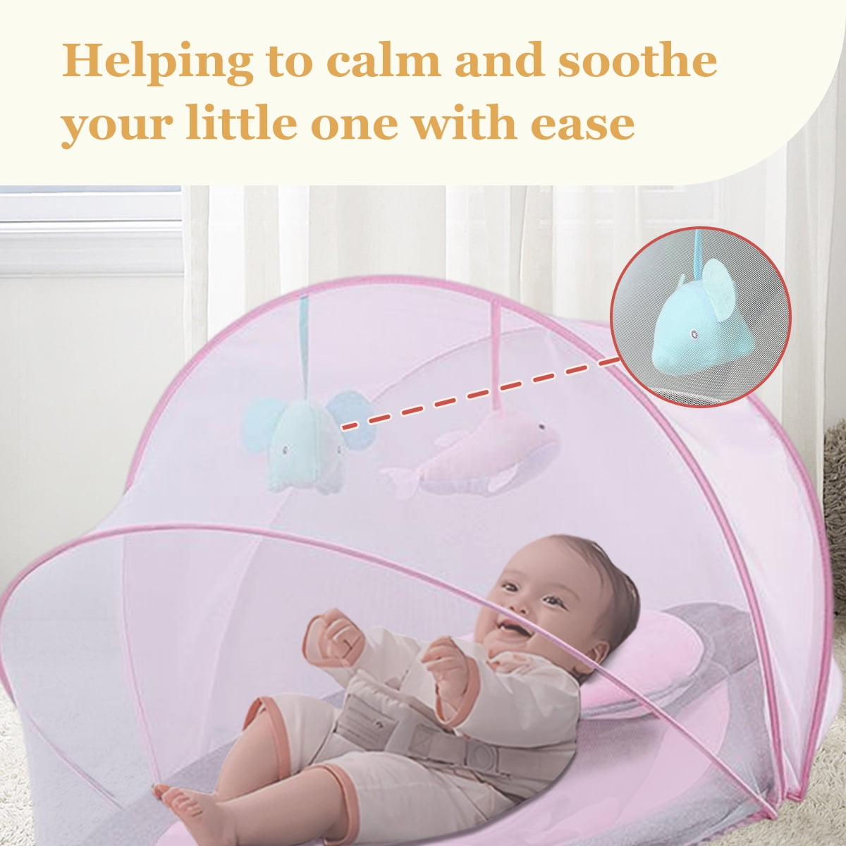 HAOUUCYIN Electric Baby Swing, bluetooth Music Infant Swing with 12 Lullabies for Boys Girls, Pink - Image 4