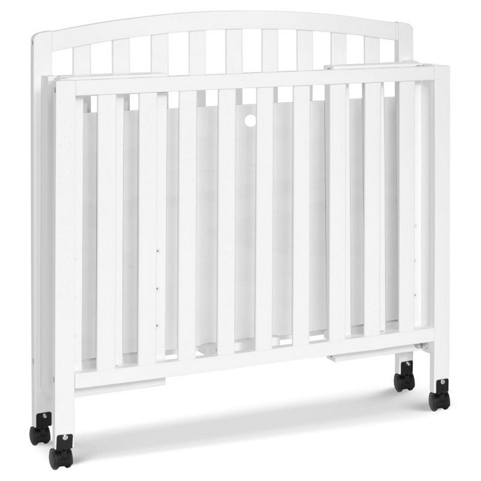 DaVinci Dylan Folding Portable 3-in-1 Mini Crib and Twin Bed in White - Image 6