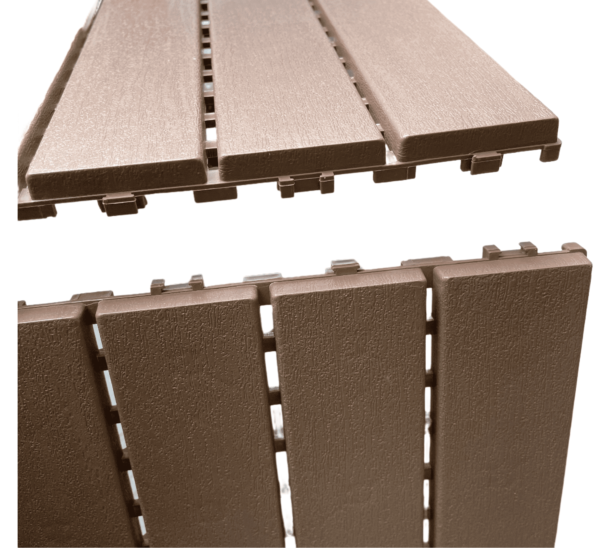 Miniyam 44-Pack Square 11.8"x11.8" Waterproof Deck Tiles, All-Weather, for Porch, Poolside, Brown(Straight line) - Image 3