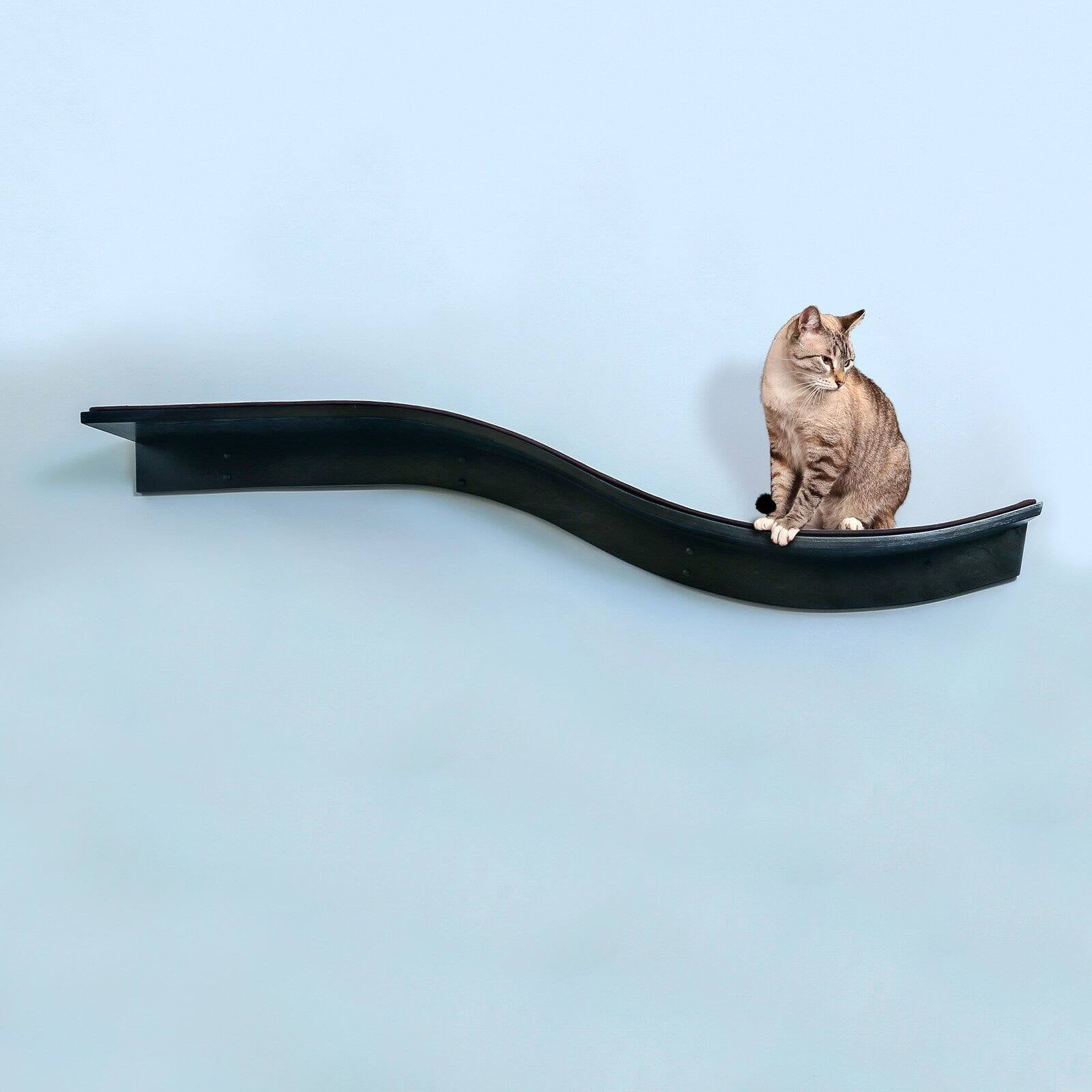 The Refined Feline, Lotus Branch Cat Shelf, Espresso - Image 3