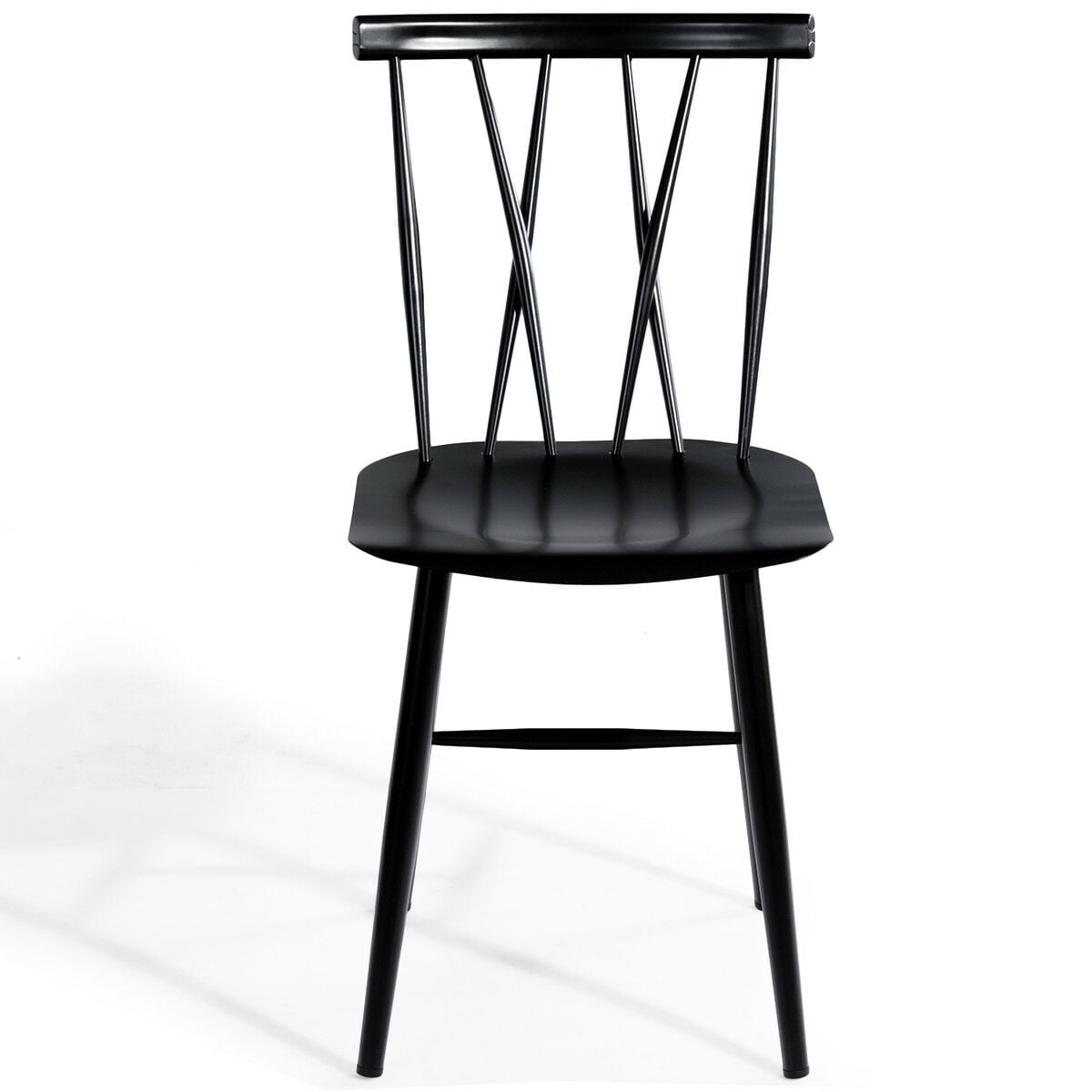 Costway Set of 2 Dining Side Chairs Chairs Armless Cross Back Kitchen Bistro Caf - Image 5