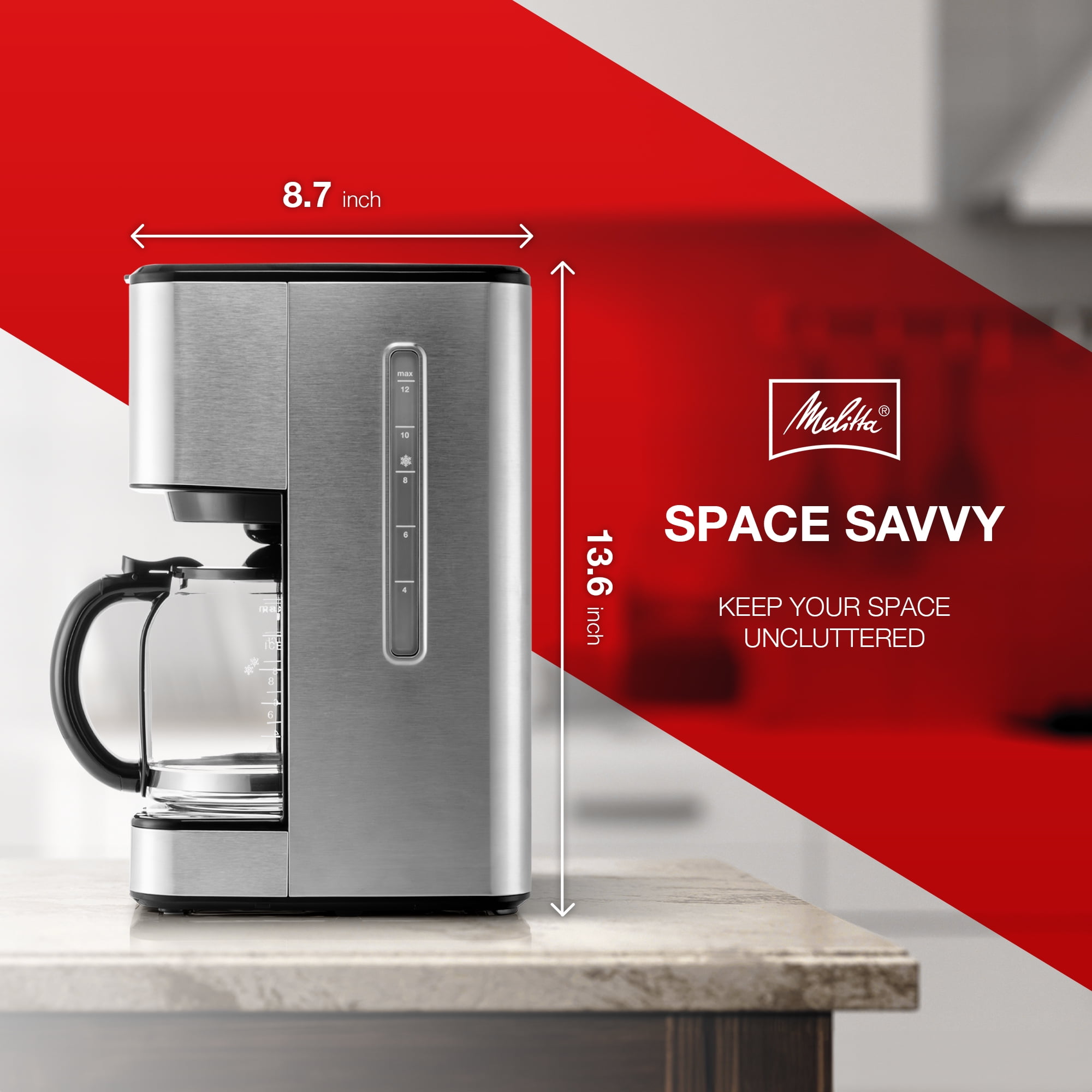 Melitta® Aroma Tocco™ Plus 12-cup Hot and Iced Drip Coffee Maker with Glass Carafe and Touch Control Display - Image 9