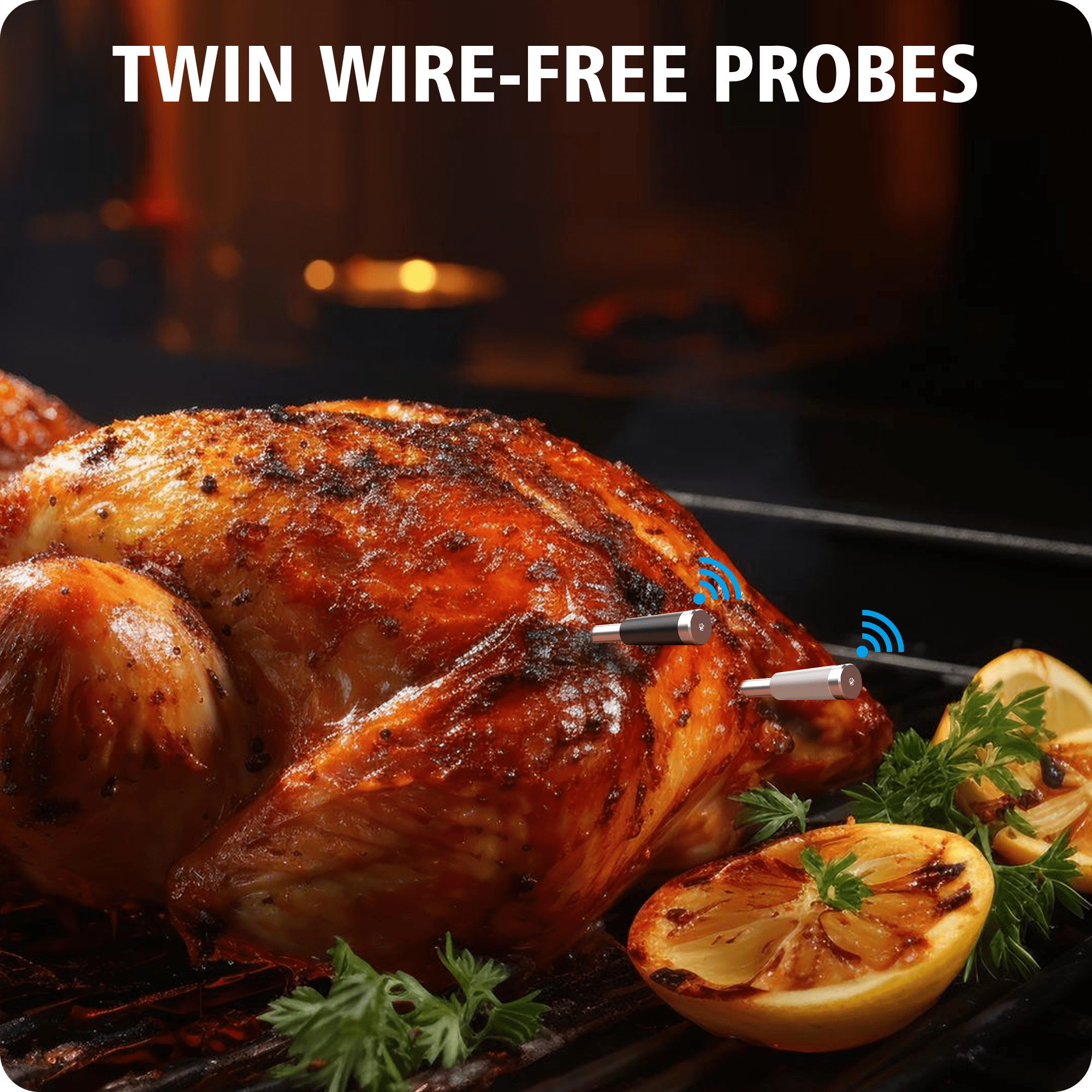 BFOUR 2 Probe Bluetooth Wireless Meat Thermometer for BBQ Oven Grill Kitchen Smoker Rotisserie - Image 4