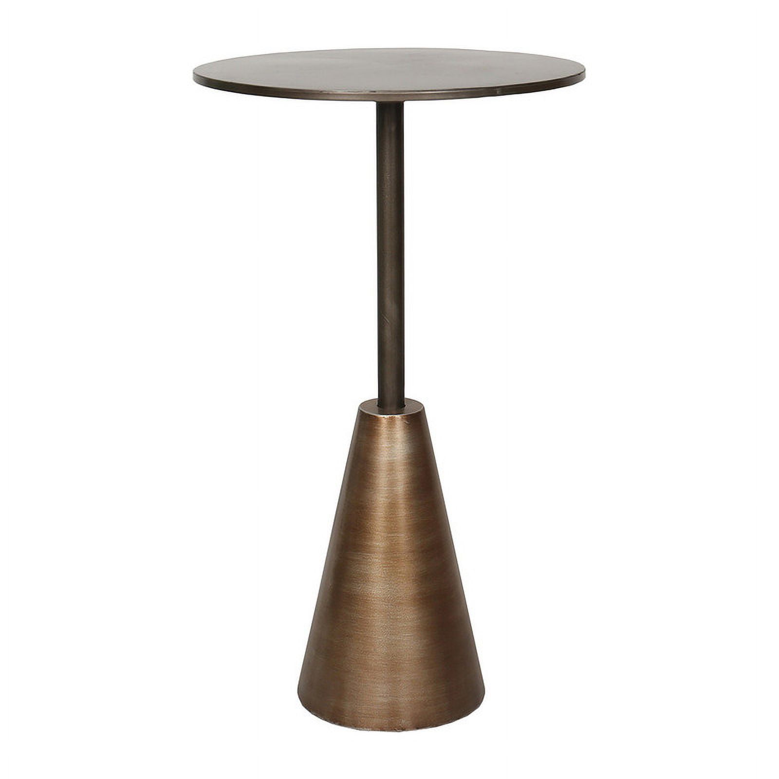 Nyla Round Bronze Pedestal End Table - Image 3