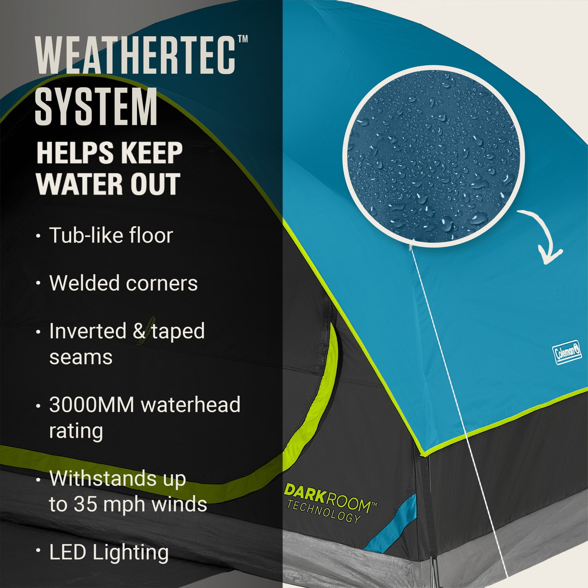 Coleman 4-Person Dark Room Stardome Camping Tent - Image 7