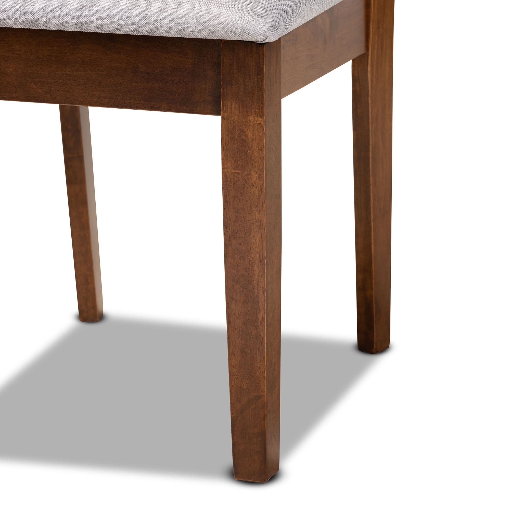 Baxton Studio Nicolette Modern and Contemporary Grey Fabric Upholstered and Walnut Brown Finished Wood 7-Piece Dining Set - Image 8