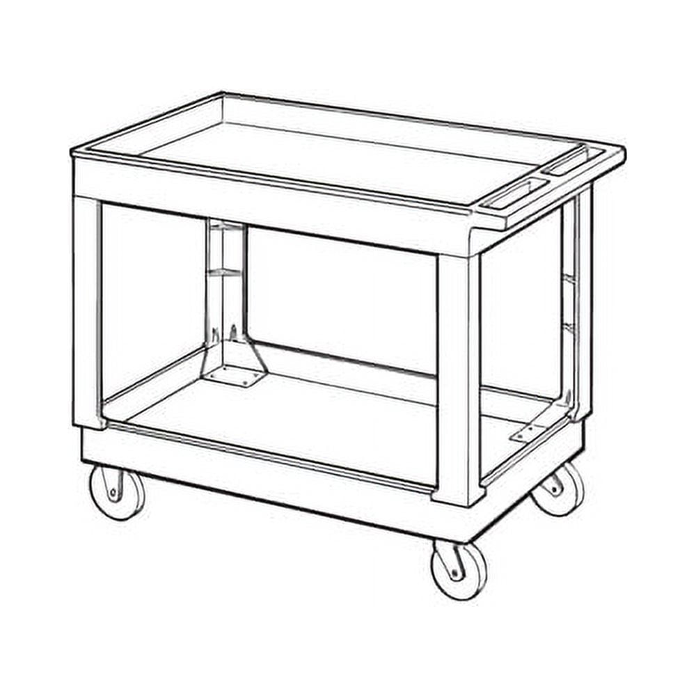 Rubbermaid Commercial Service/Utility Cart, Two-Shelf, 24w x 40d x 31.25h, Black -RCP9T6700BLA - Image 3