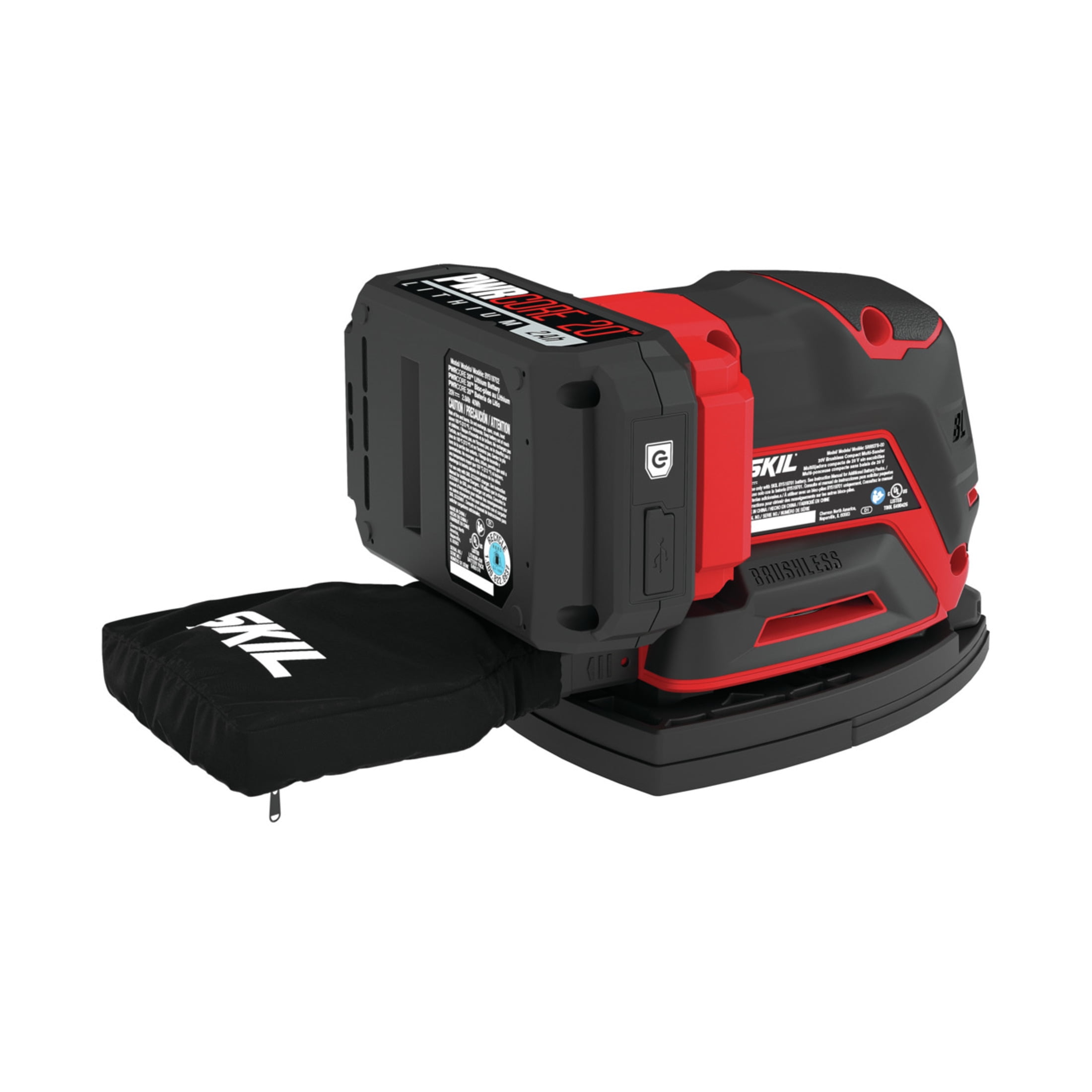 SKIL 20V Brushless Compact Multi-Sander Kit with Battery and Fast Charger, SR6607B-10 - Image 5