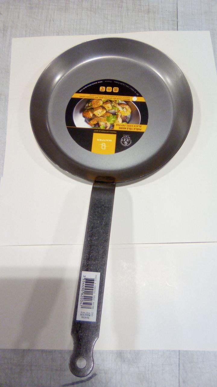 Paderno World Cuisine Crepe Pan, Blue Carbon Steel, DIA 9 1/2" x H 5/8", Hndl 8" - Image 2