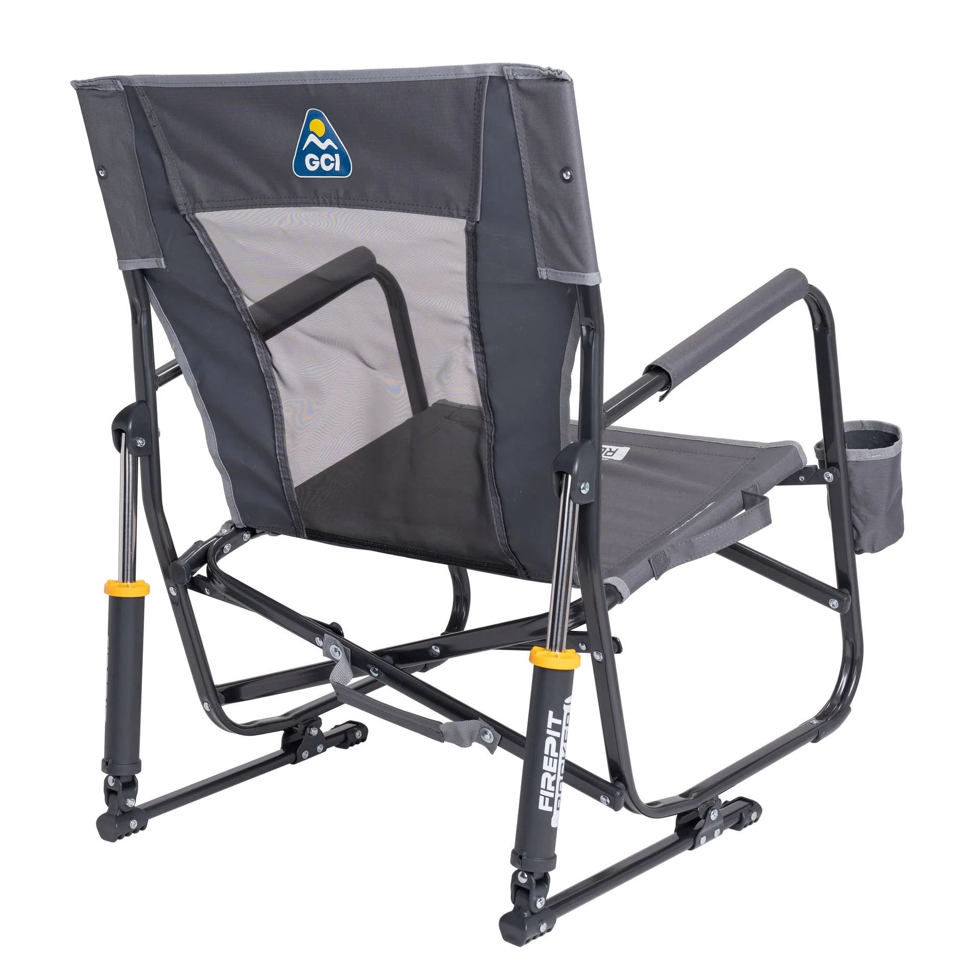 GCI Outdoor FirePit Rocker Low Profile Rocking Camping Chair, Pewter Gray - Image 3