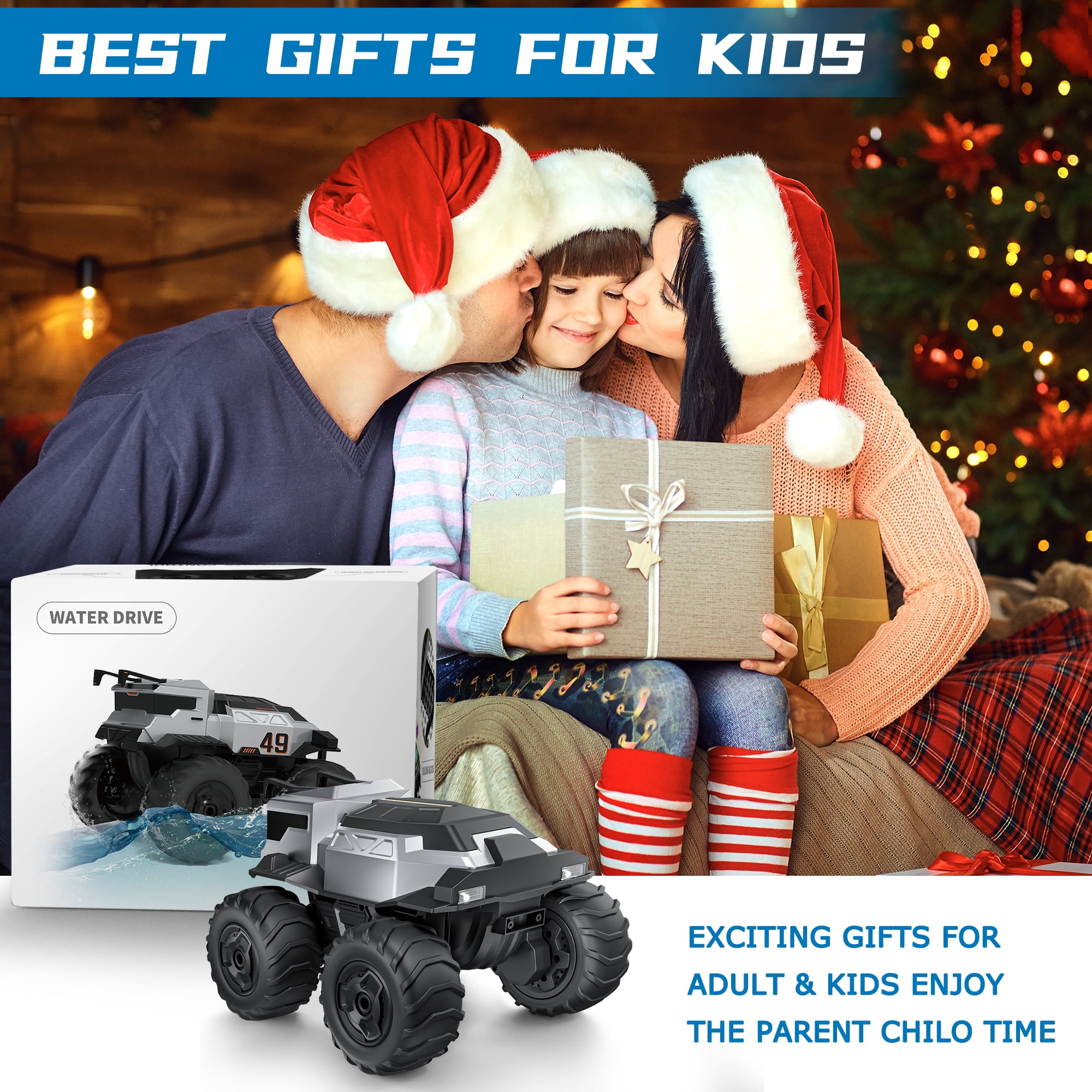 AUOSHI 1:16 Amphibious Remote Control Car Off-Road Pick-up Truck, 4WD Waterproof RC Cars Hobby 2.4GHz RC Trucks Toys for All Terrain, Vehicles Kids Gifts for Boys/Girls Age 6 7 8 9 10-12+ - Image 2