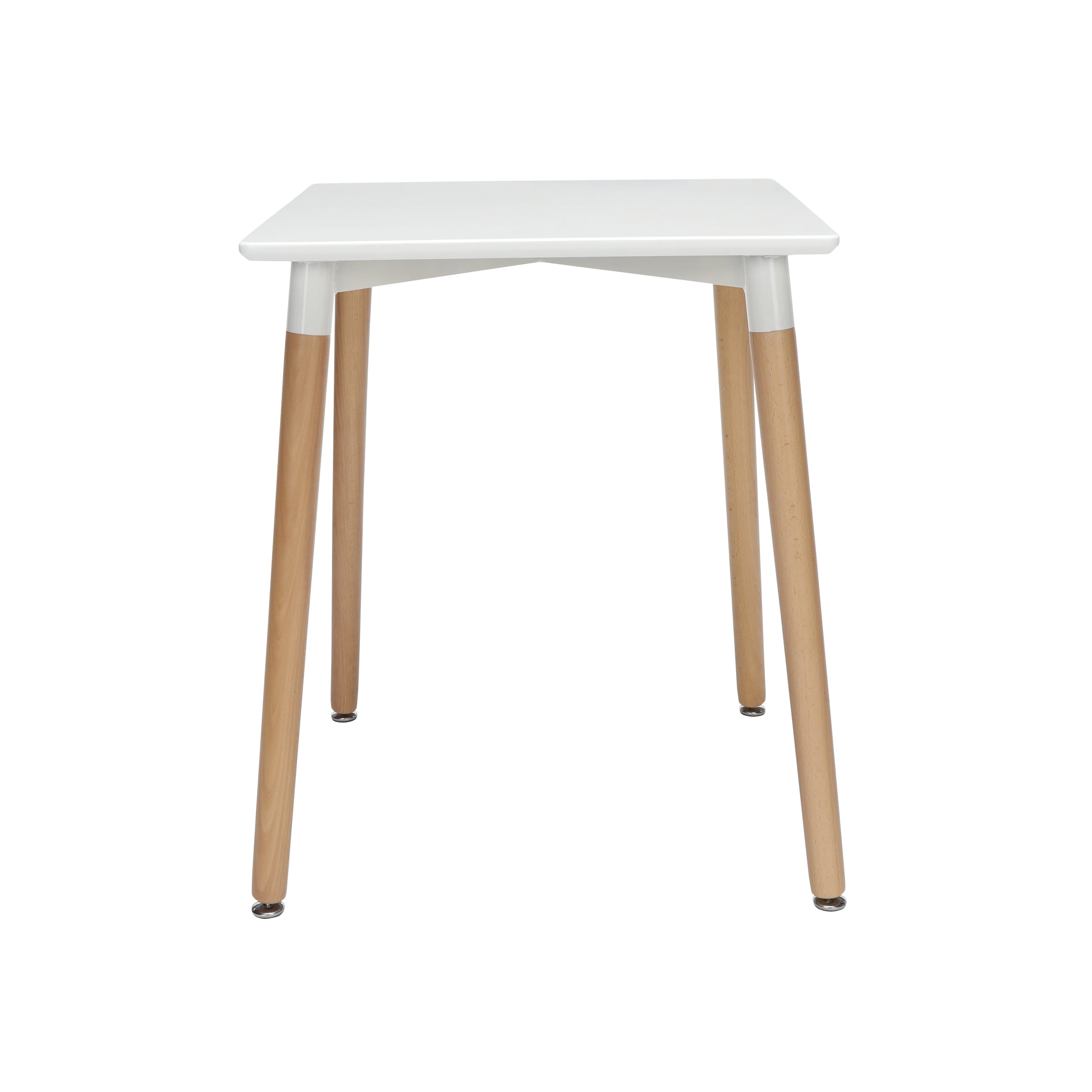 OFM Mid Century Modern 24" Square Dining Table, Solid Wood Legs, White - Image 12