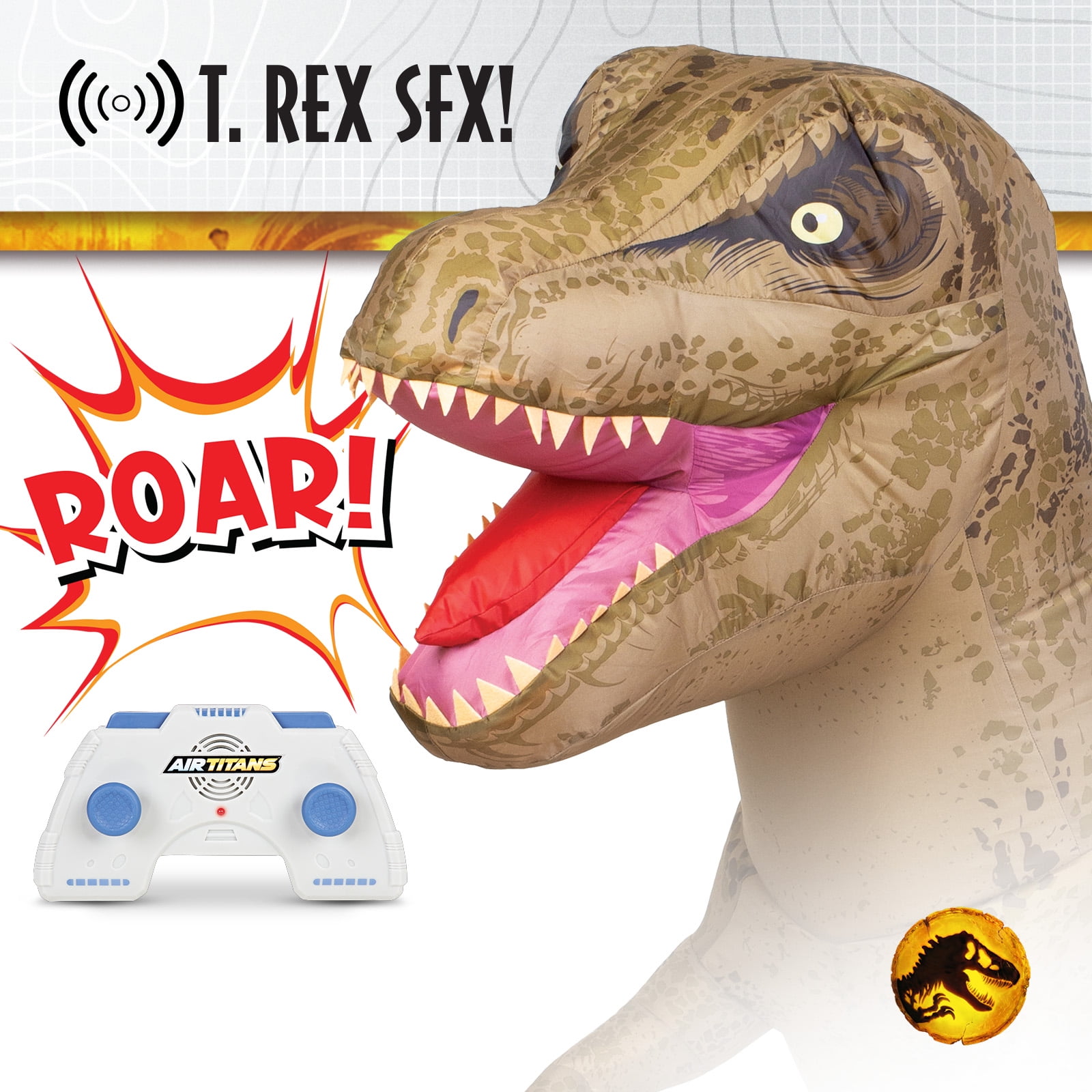 AirTitans Jurassic World Massive Attack T-Rex Remote Control Inflatable Over 6 feet Long with More than a Dozen T-Rex Sound Effects - Image 3