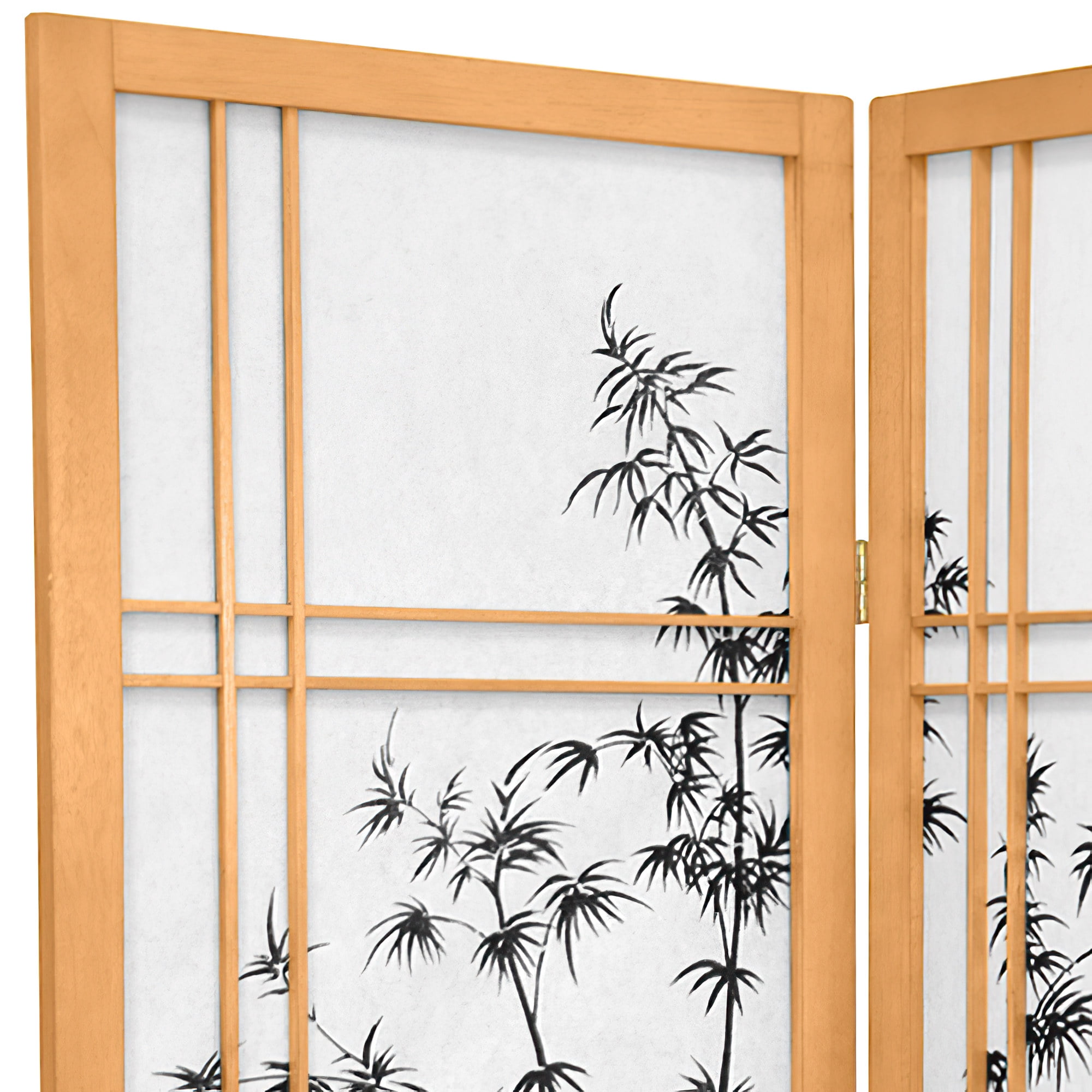 Oriental Furniture 4 ft. Tall Bamboo Tree Shoji Screen - Natural - 4 Panel - Image 2