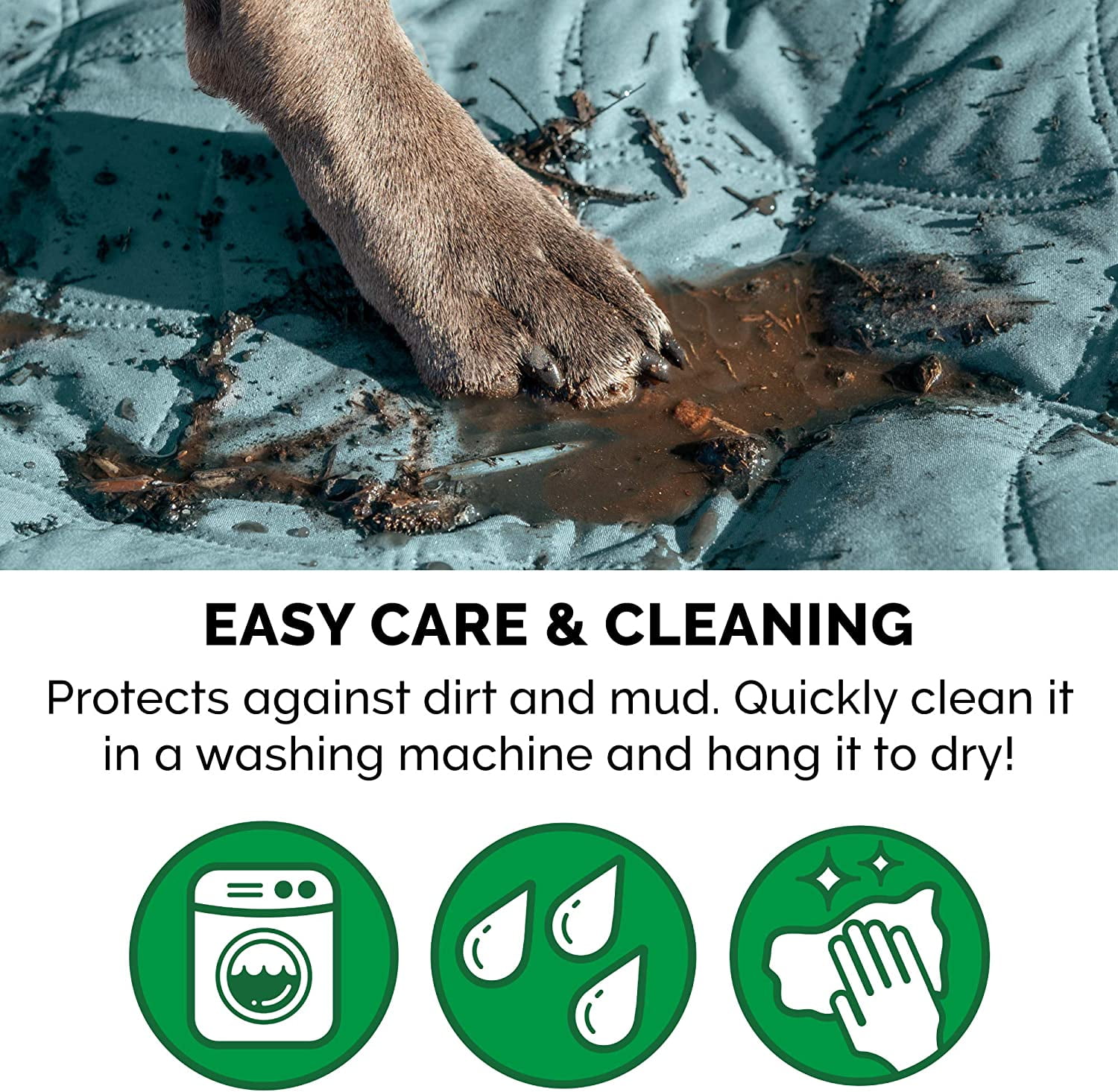 FurHaven Pet Products Quilted Twill Waterproof Bed/Furniture Protector - Nile Blue, Jumbo/King - Image 7