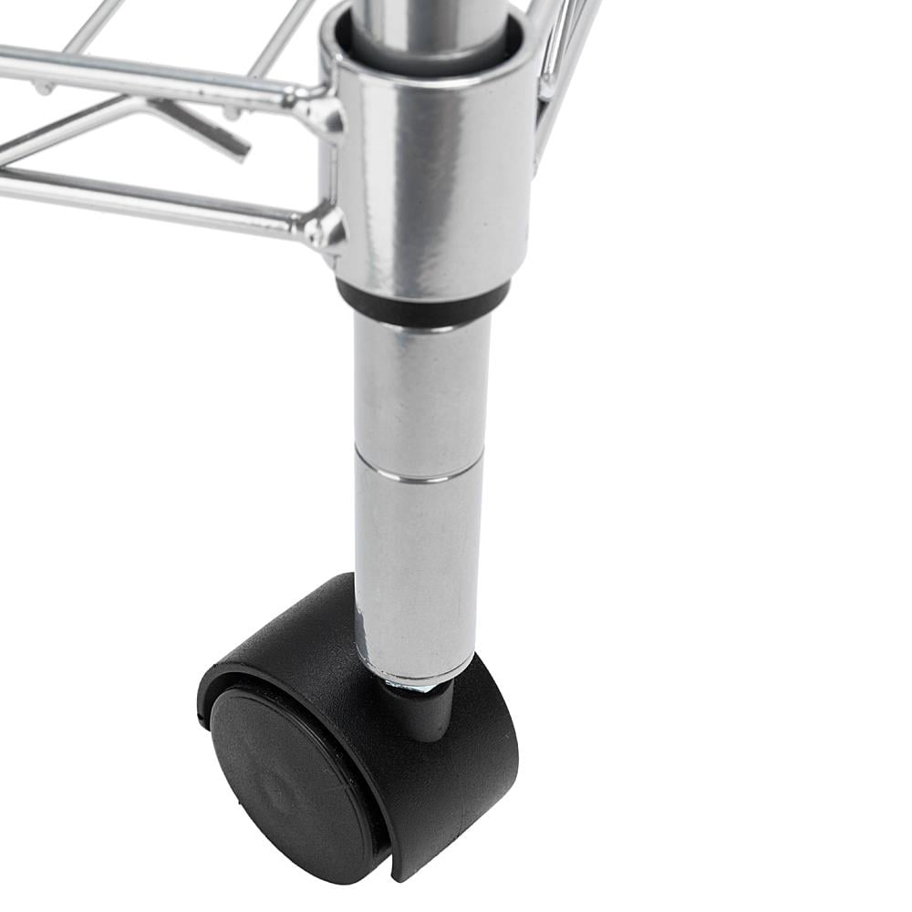 Zimtown 4-Tier Bakers Rack Kitchen Utility Cart Storage Rack Microwave Oven Stand with Hanging Hooks Chrome for Dining Room, Home, Silver - Image 5