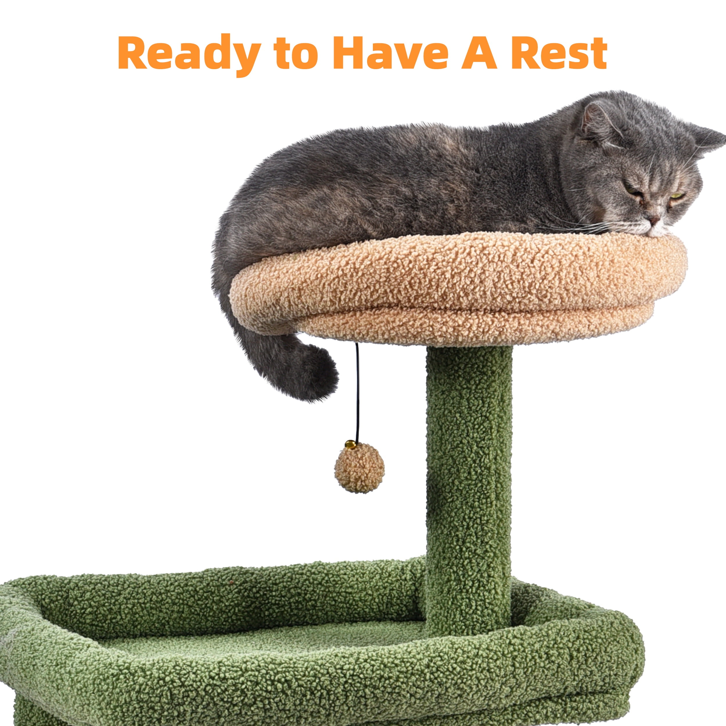 Vibrant Life 40inch Cactus Cat Condo with Sisal Scratching Post,Green - Image 3