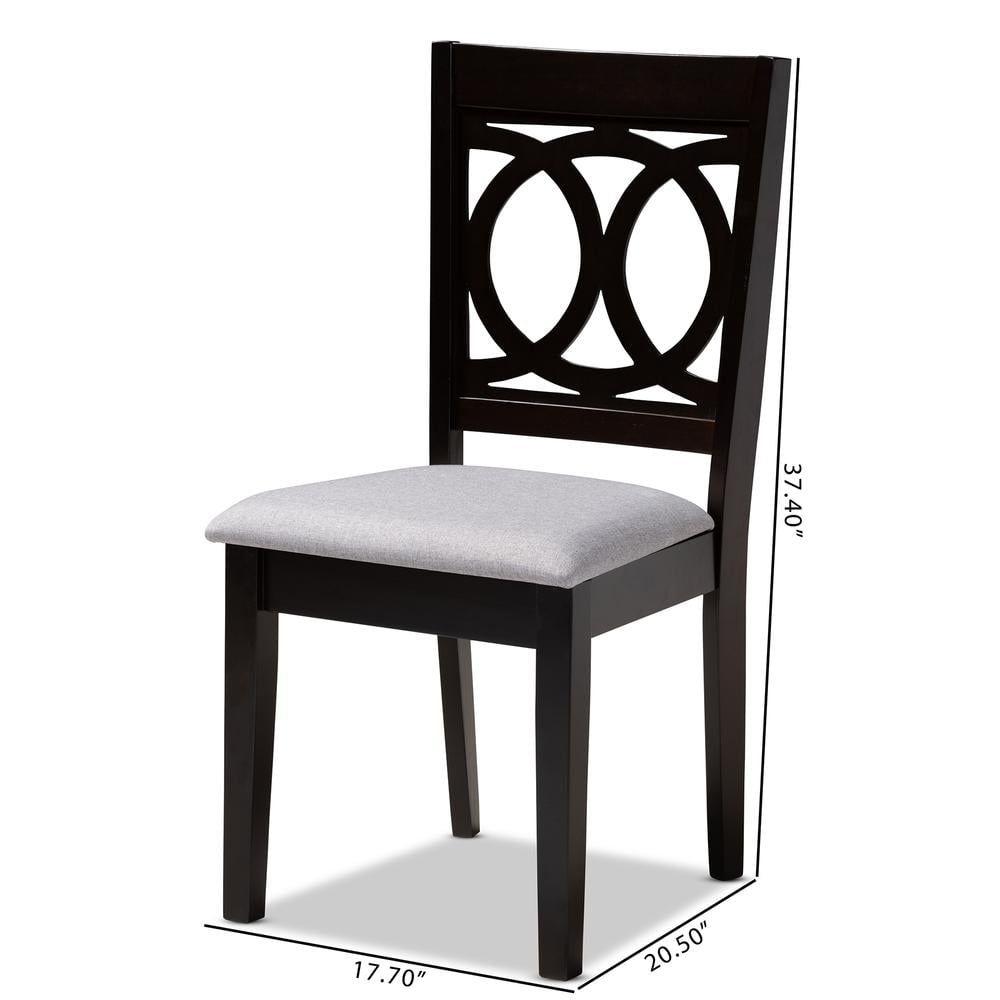 Baxton Studio Lenoir Fabric and Wood Dining Chairs in Gray and Brown (Set of 4) - Image 2